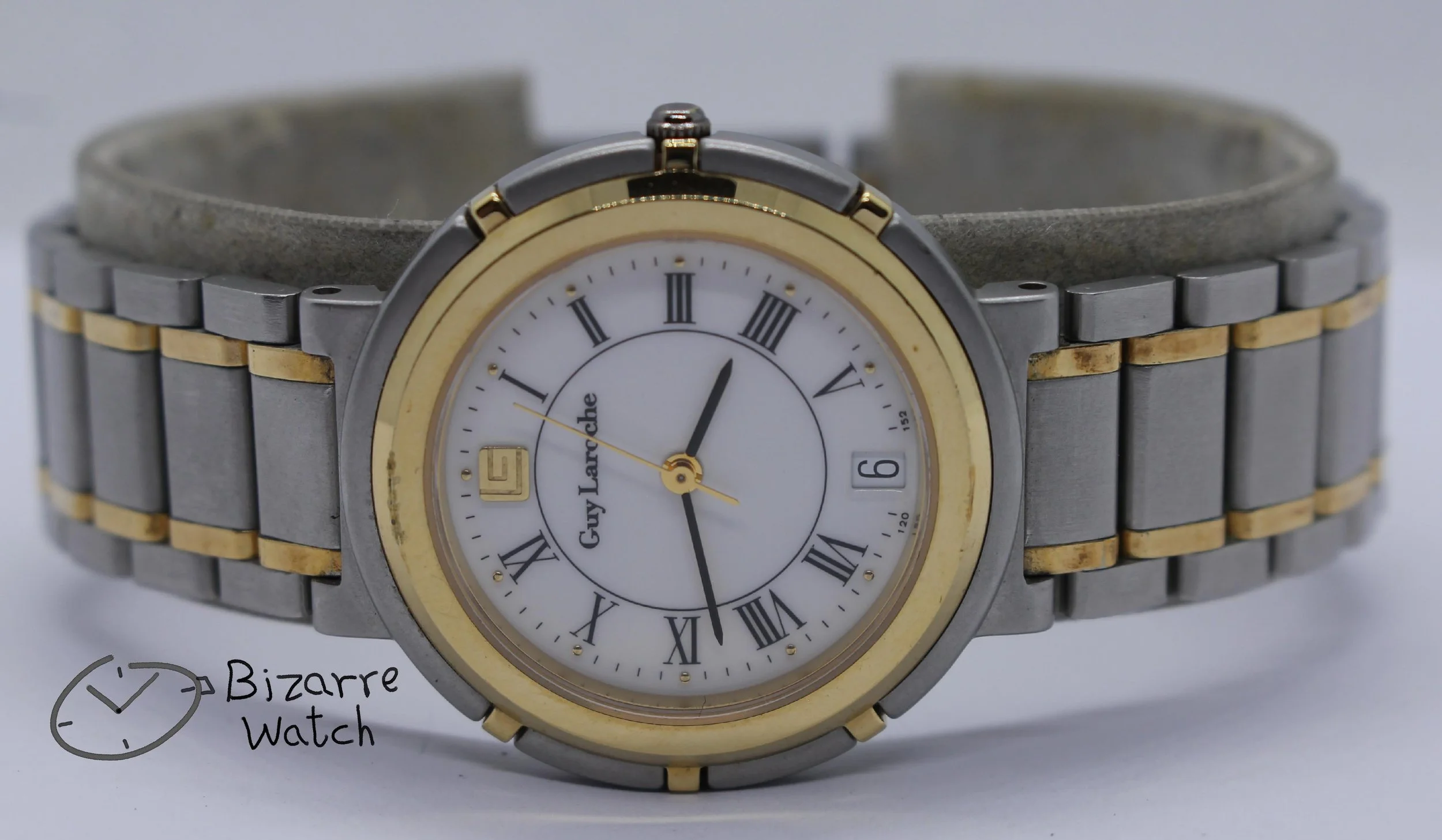 laroche Vintage Goldplated Guy La Roche ETA 955.414 176 4023 Stainless Steel Bracelet Watch women men unisex
