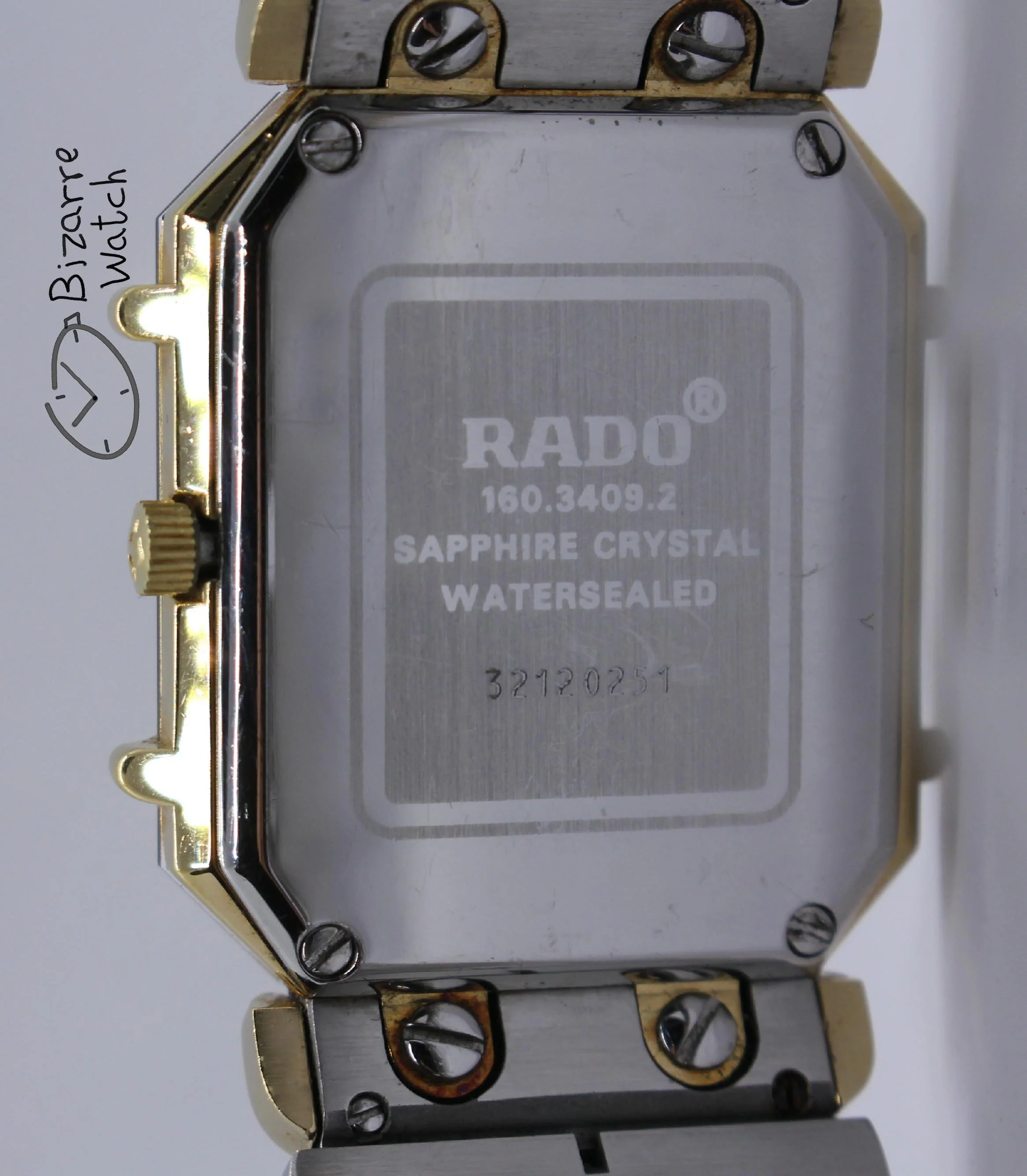 caseback geometric Rare Vintage Rado Florence 160.3409.2 Two Tone 28mm Watch unisex men women ladies
