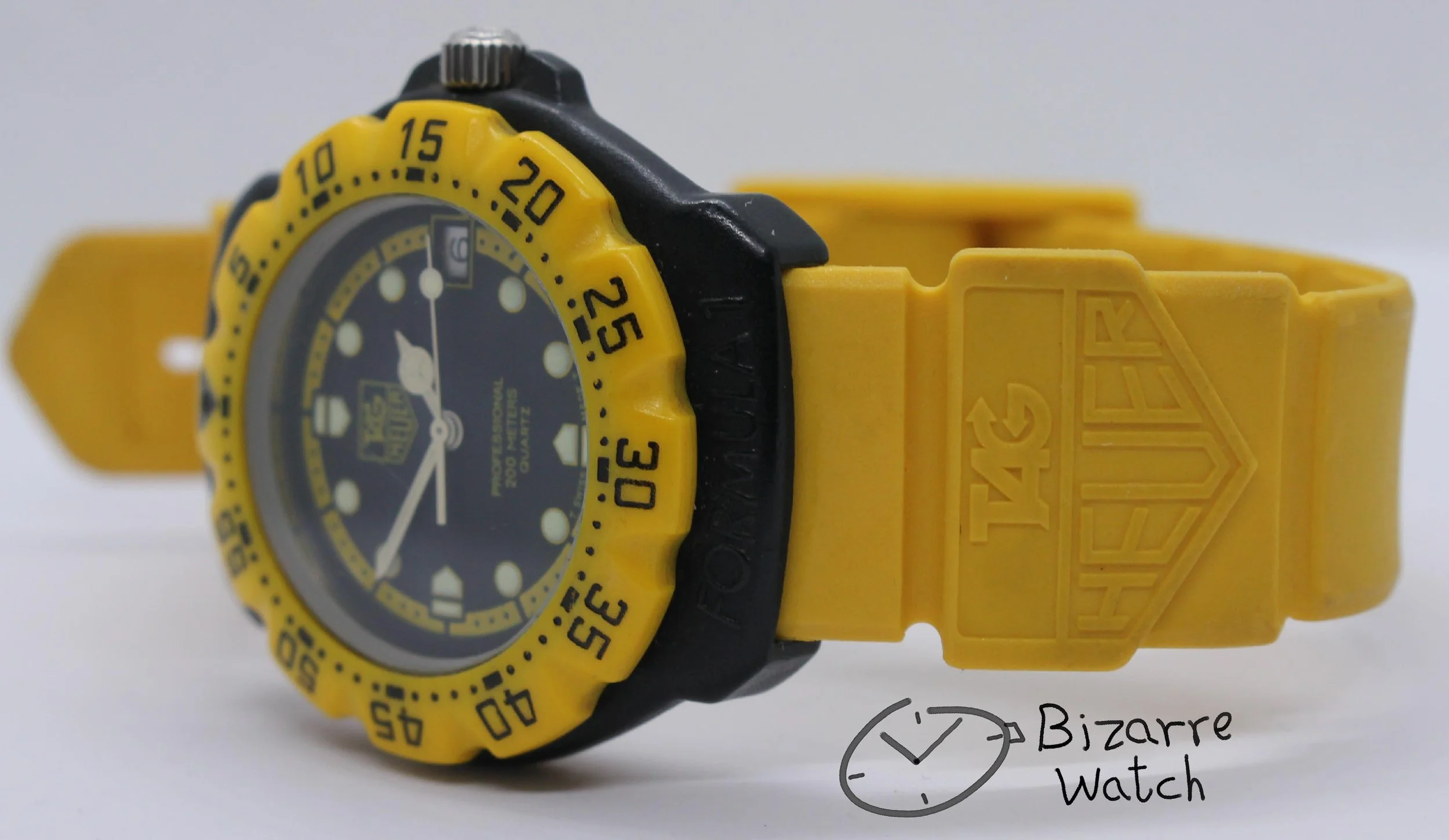 Vintage TAG HEUER Formula 1 200M Yellow Black 380.513 380.513/1 Yellow Watch men unisex women ladies gents bizarre