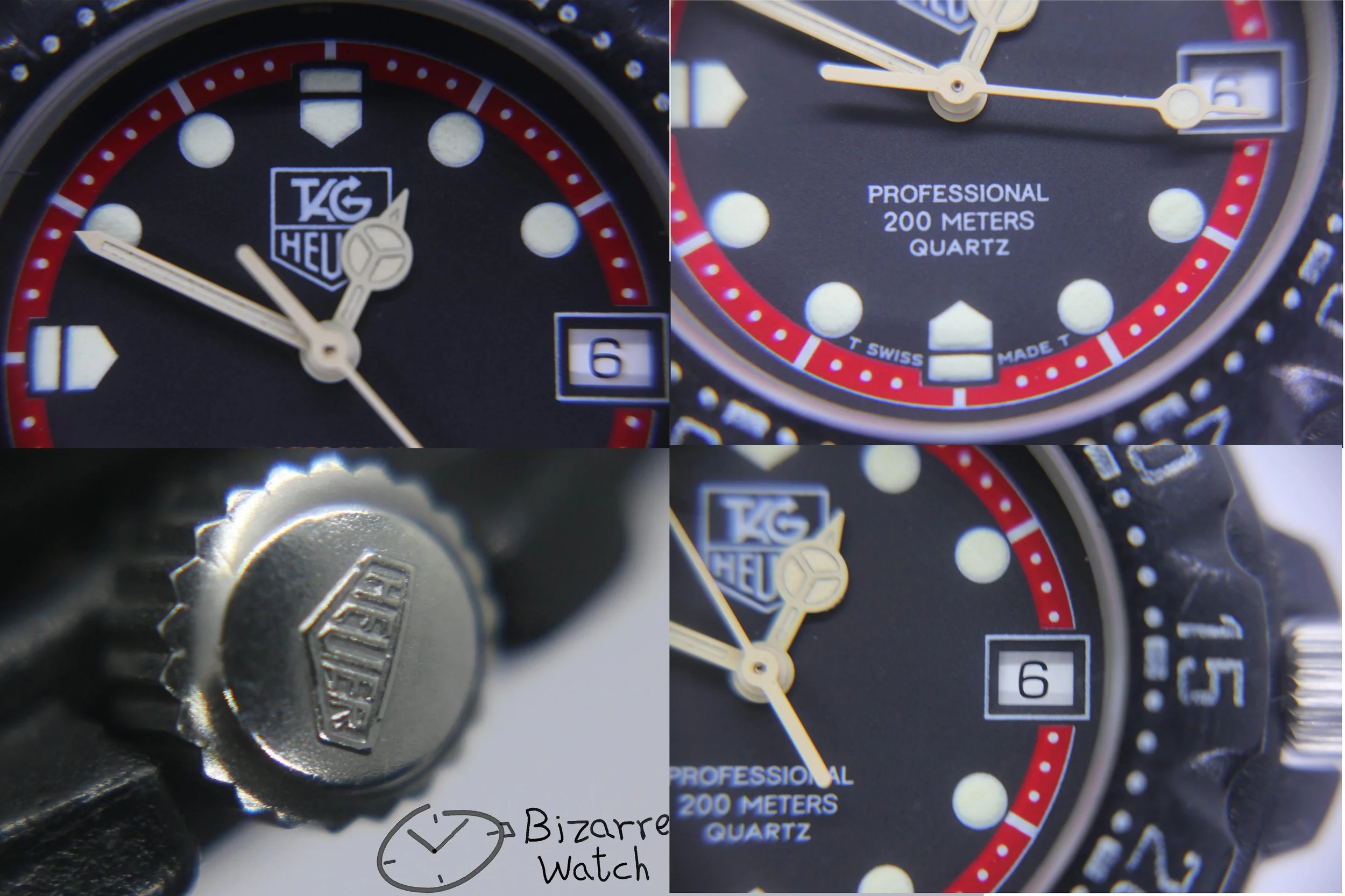 crown dial hands tritium lume date caseback vintage TAG HEUER Formula 1 200M All Black With Date 383.513 383.513/1 Watch men unisex rubber