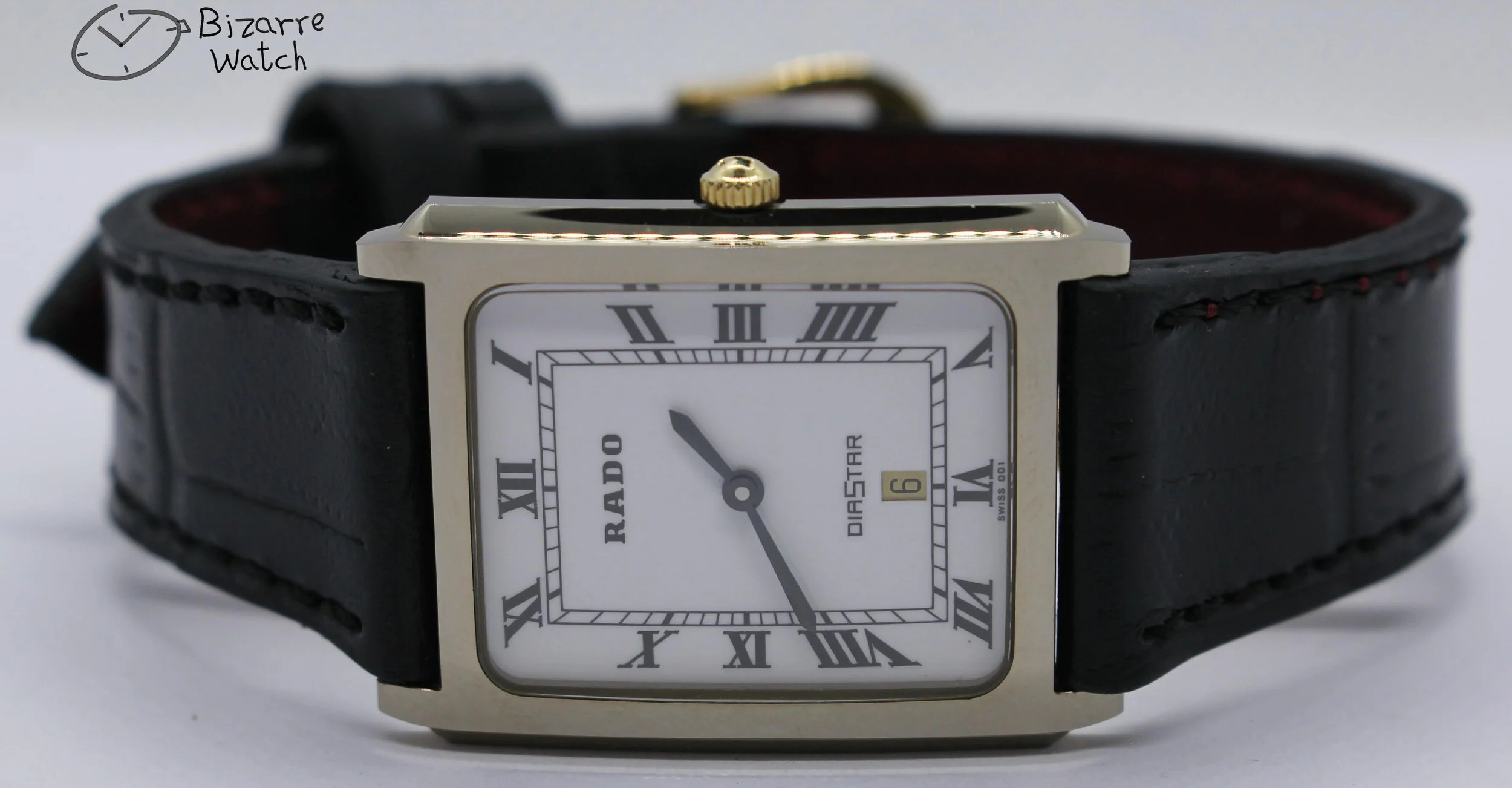 160.0394.3 vintage roman numerals date Scratchproof 26mm Rado Diastar Tungsten case Genuine Leather Watch men women unisex bizarre