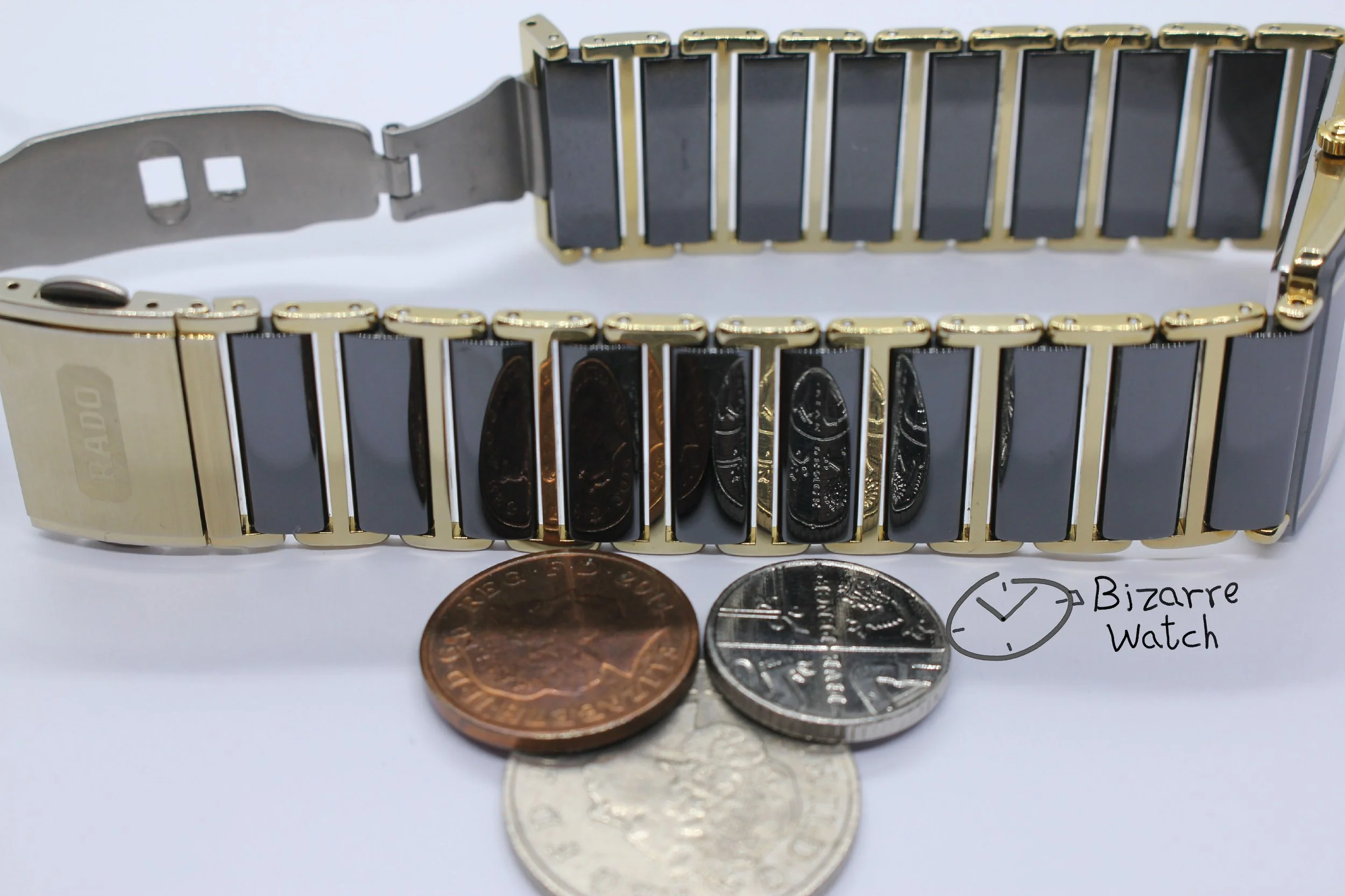 mirror reflection coin bracelet links scratchproof Jubilé Diamond Rado Jubile Gold Black Ceramic Diastar Integral 160.0282.3 Watch bizarre men women unisex