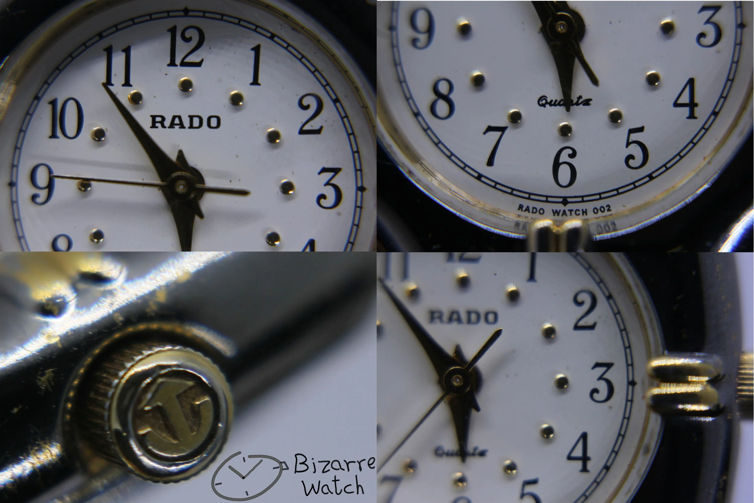 crown hands dial logo eta 980.101 movement Vintage Ladies Rado 205.9500.4 Watch bizarre ladies women goldplated bracelt stainless steel