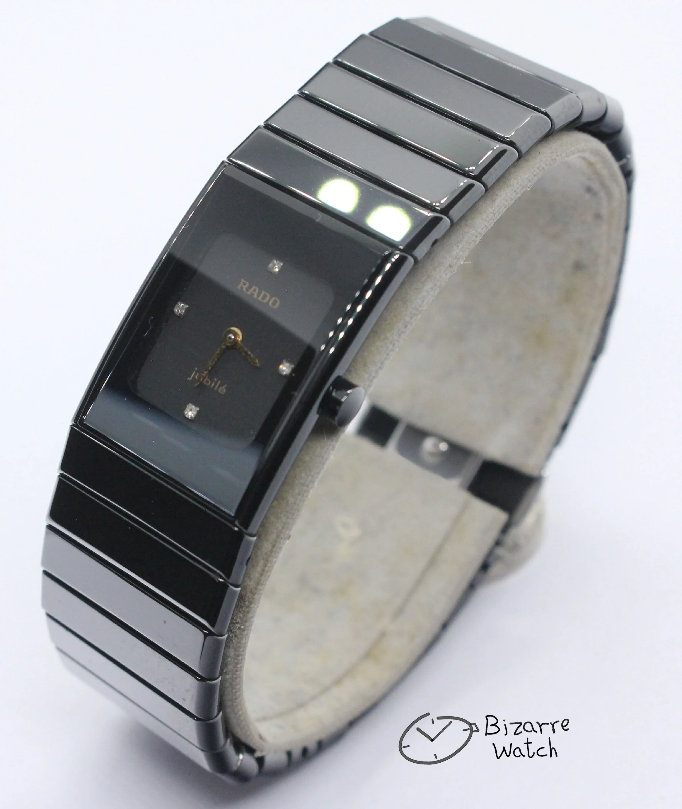 jubile vintage 4 Diamonds Scratchproof Rado Ceramica Jubilé Diastar 963.0350.3 Black Ceramic Watch women ladies preowned used