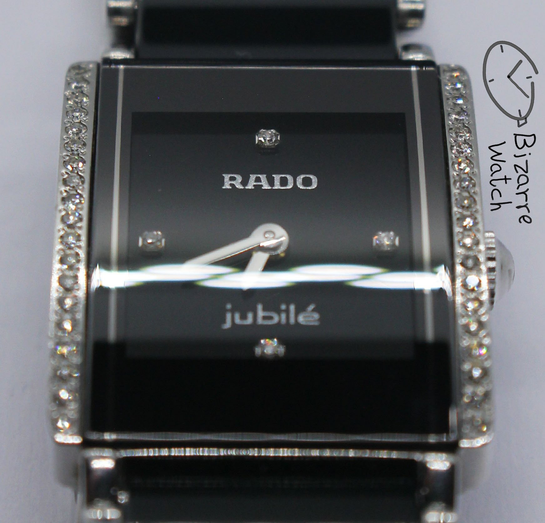 full 42 Diamonds Ladies Rado Ceramic Rado Jubilé Integral Jubile 153.0430.3 Watch women ladies black silver bizarre