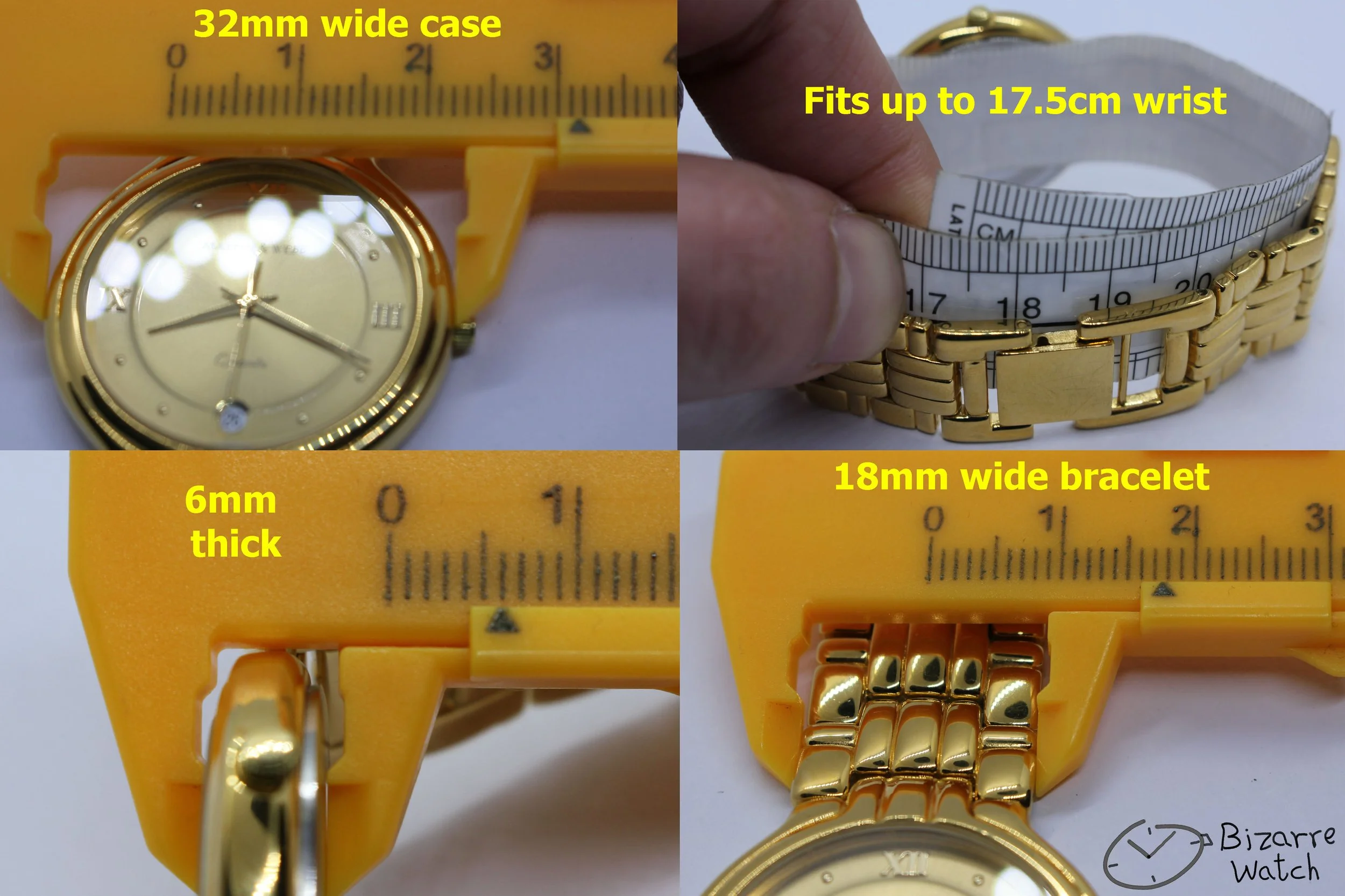 wrist size dimensions plated gold Goldplated Mappin and Webb Watch ladies women men bizarre used preowned pre-owned