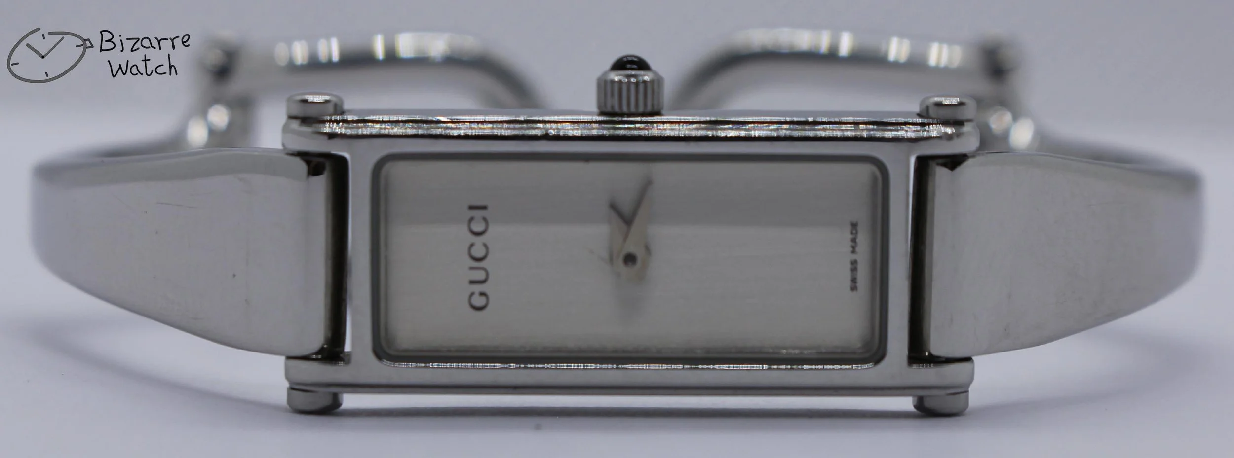1500 vintage Ladies GUCCI 1500L Silver Dial Stainless Steel Watch women bizarre