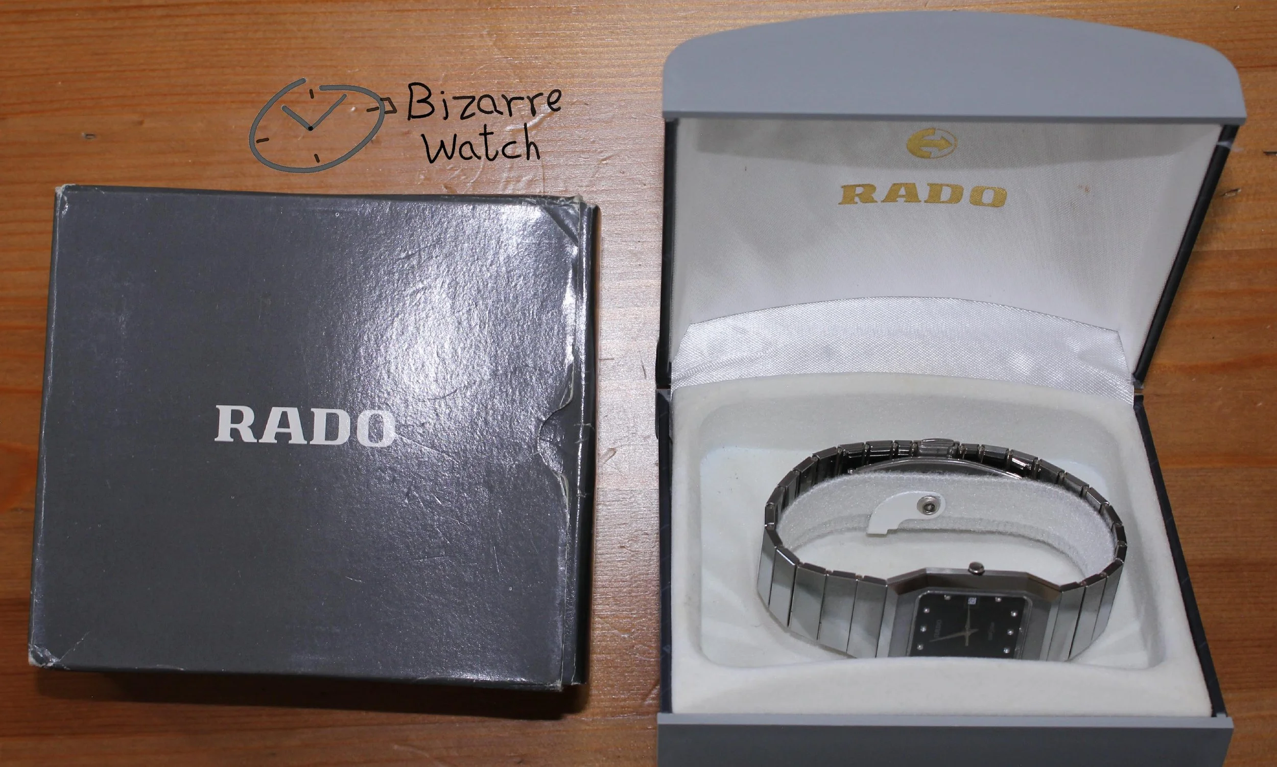 box packaging original rare black diamond silver Vintage Scratchproof Rado Diastar 129.0292.3 Tungsten Mirror Finish Unisex Watch men women