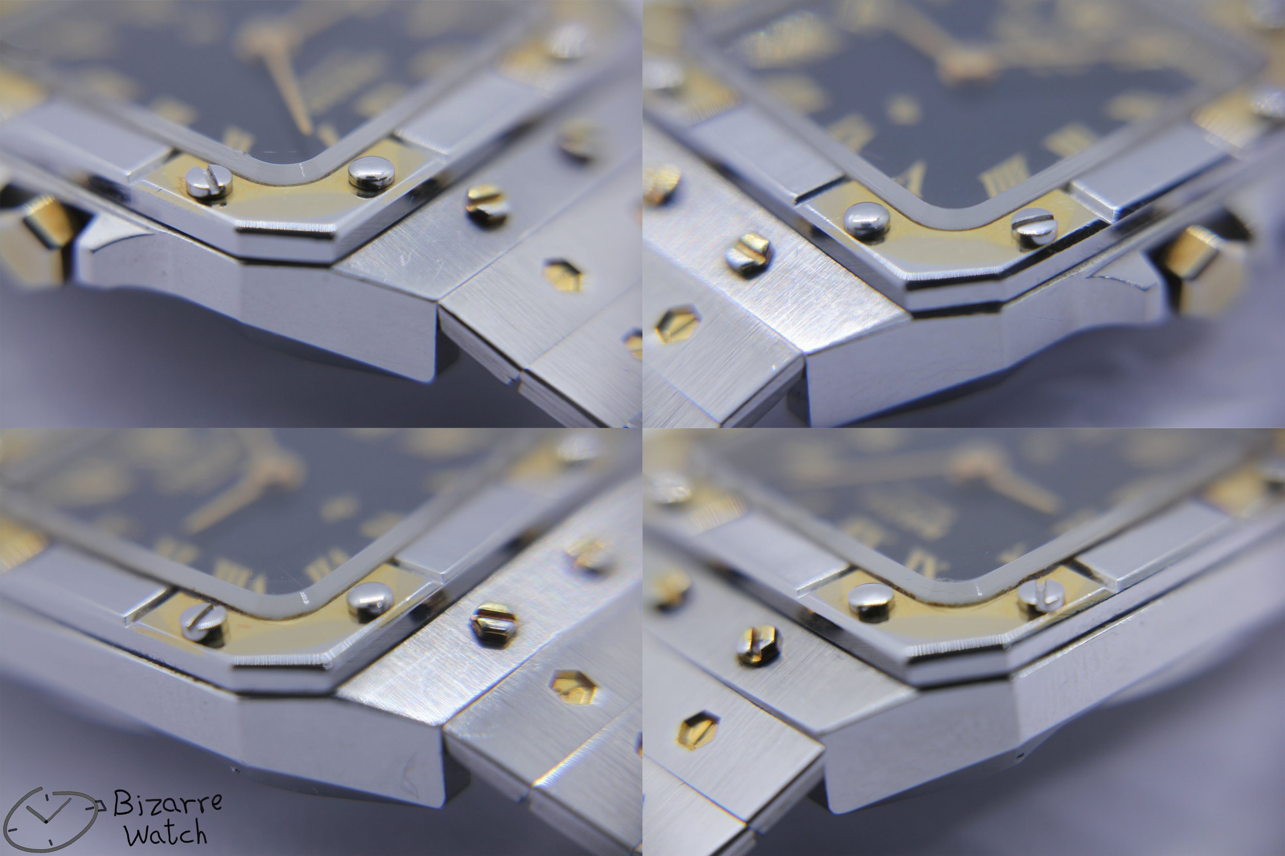 crystal corners bezel screws hexagonal dial cartier Vintage Ladies Rado De Santos Homage 24mm Goldplated 133.9006.4 Black Dial Watch bizarre bizarrewatch