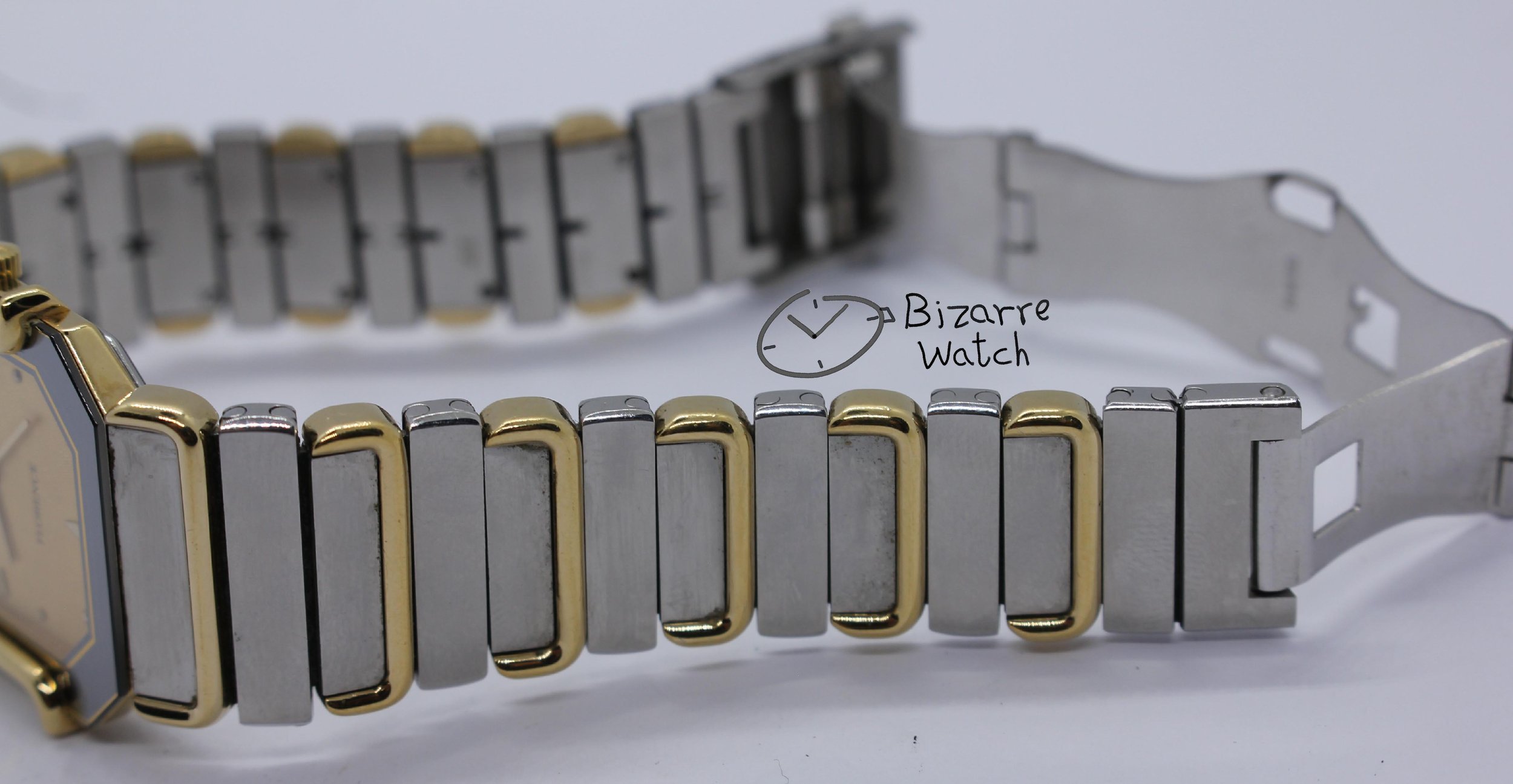 bracelet goldplated links stainless steel geometric Rare Vintage Rado Florence 160.3409.2 Two Tone 28mm Watch unisex men women ladies