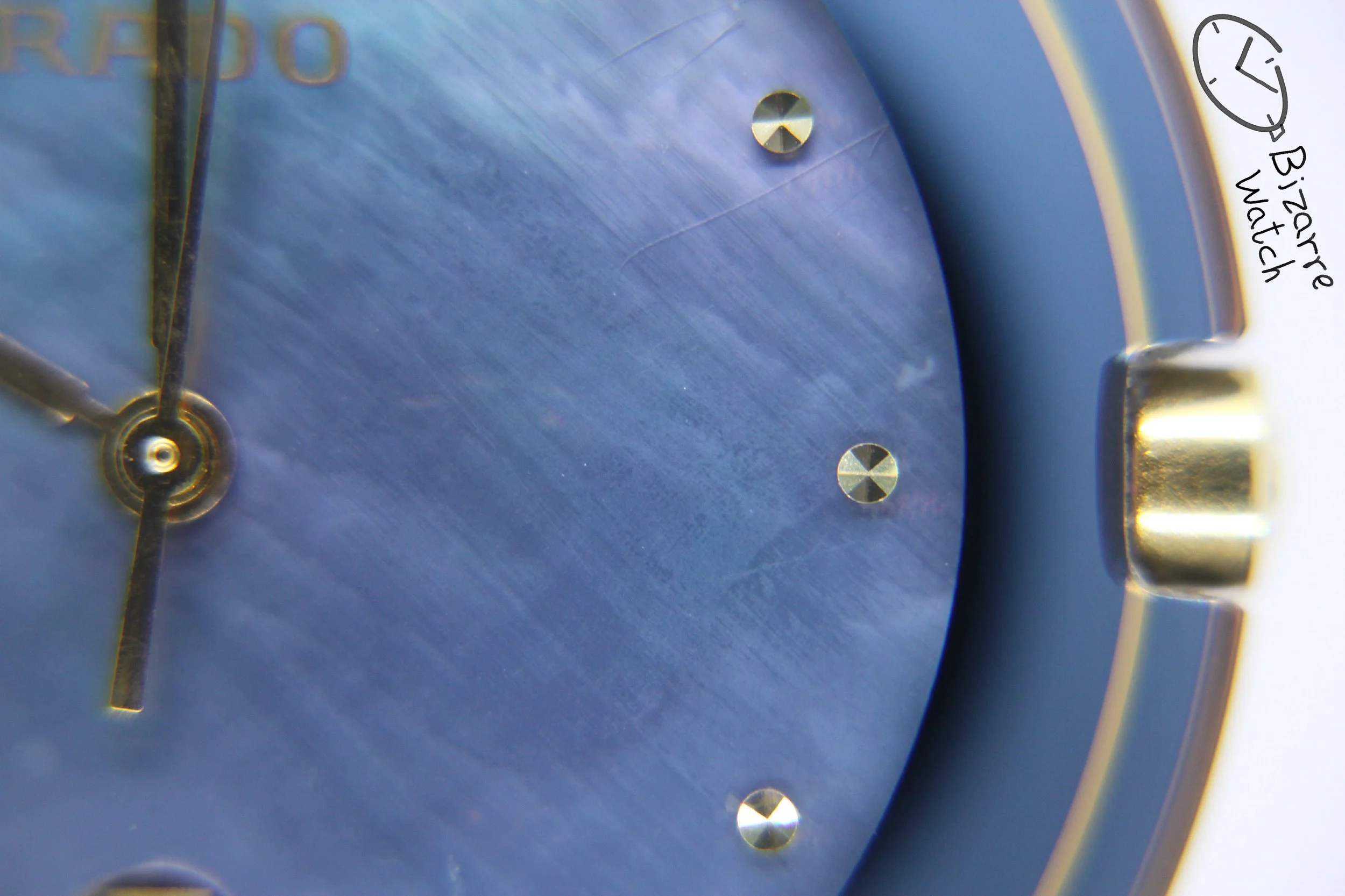 dial 090 hands logo vintage MOP mother of pearl Dial Scratchproof RADO Coupole 33mm Blue Ceramic 129.0358.3 Watch women men unisex bizarrewatch bizarre