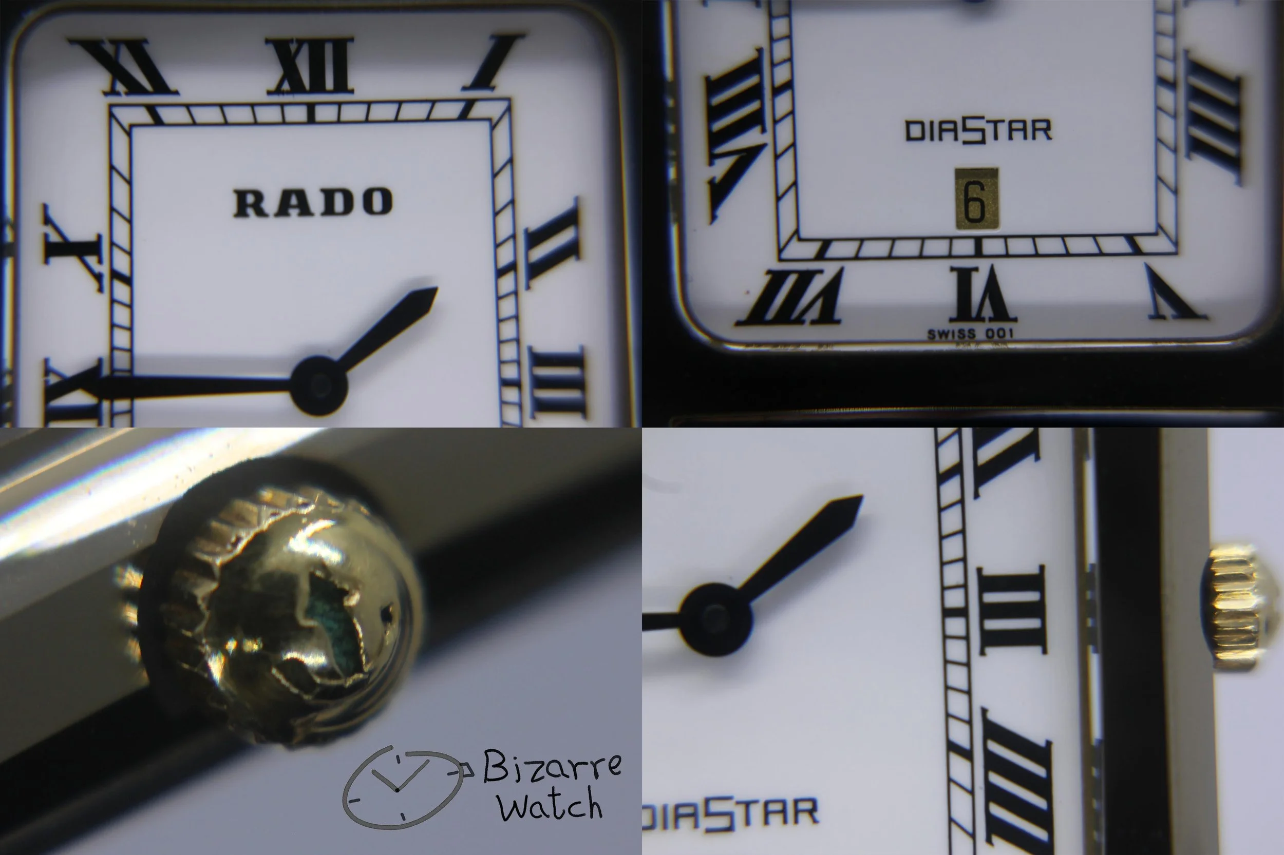 crown hands logo dial 160.0394.3 vintage roman numerals date Scratchproof 26mm Rado Diastar Tungsten case Genuine Leather Watch men women unisex bizarre