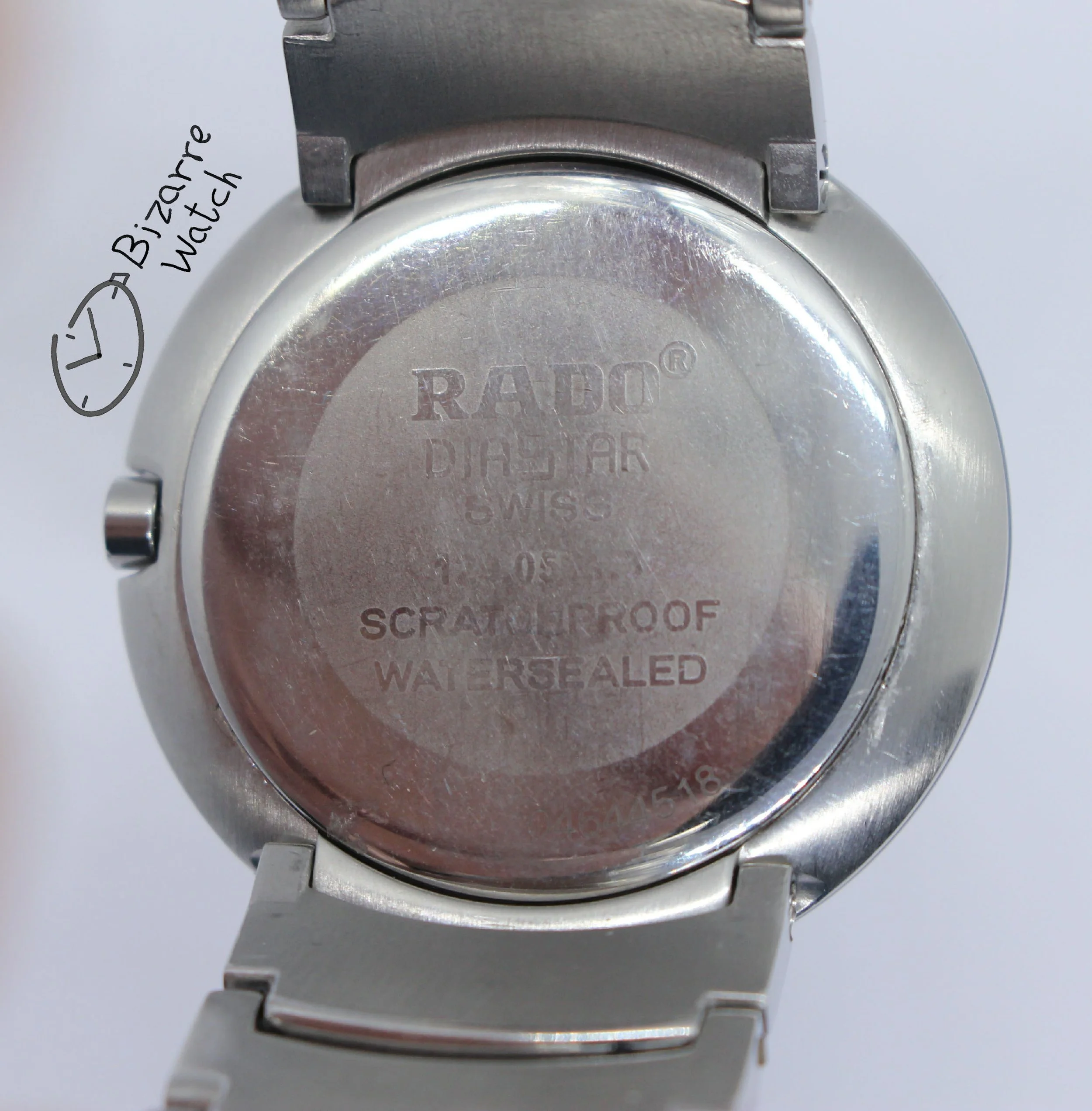 caseback jubile jubilee Jubilé vintage diamonds 129.0531.3 RADO Coupole 129.0531.3 Domed Sapphire Black 33mm Stainless Steel Watch bizarre men women unisex