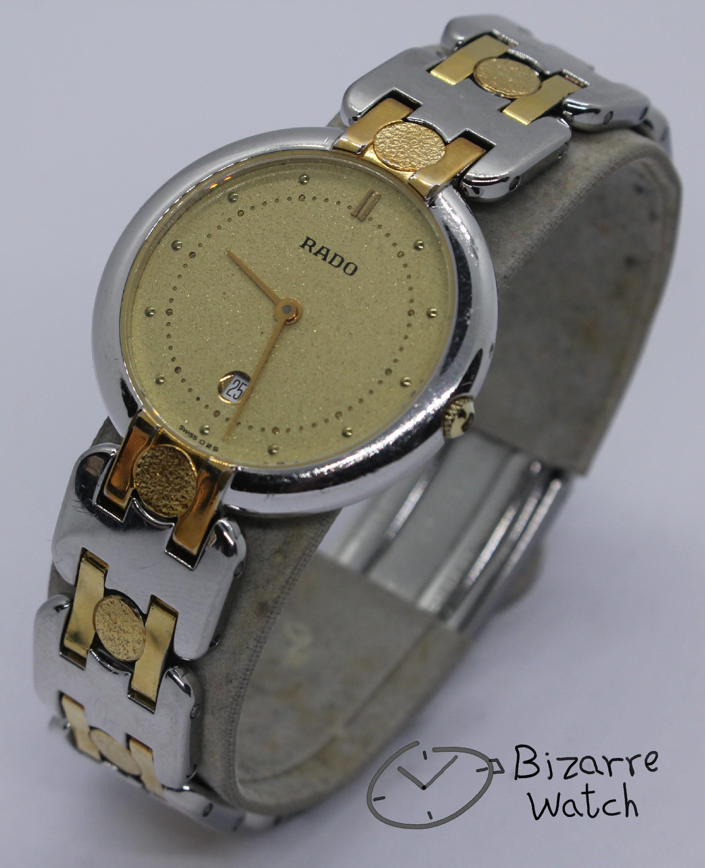 vintage Rado Florence 160.3568.2 bracelet round date yellow Two Tone Goldplated Watch bizarre bizarrewatch women men unisex used preowned