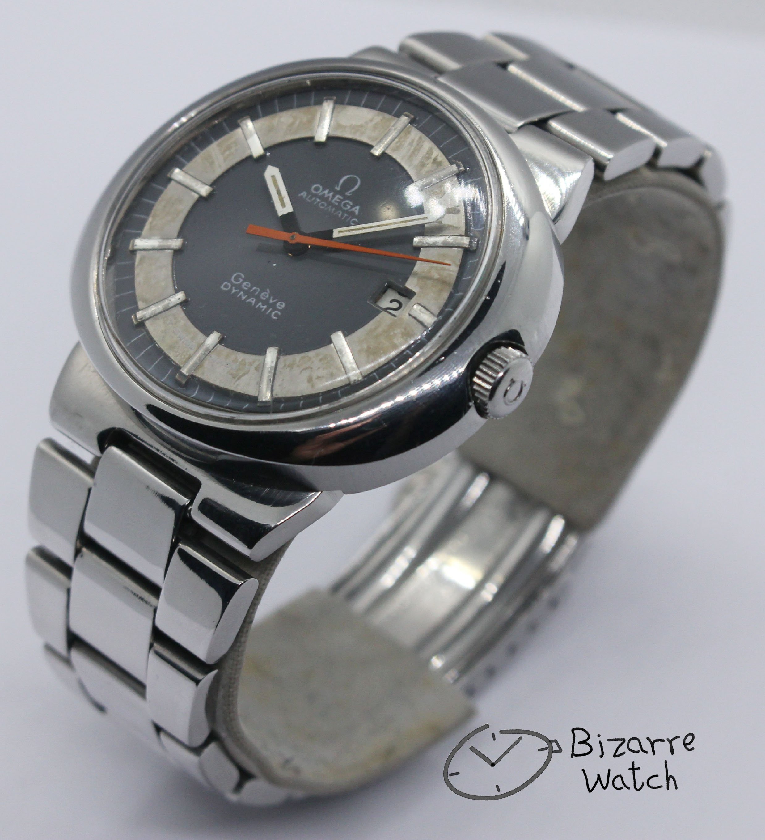 polarised polarized lens view dial 1972 Vintage OMEGA 1481 Dynamic geneve Genève Automatic Tool 107 Men's men Tritium Lume Watch Serviced lapping polished bizarre bizarrewatch