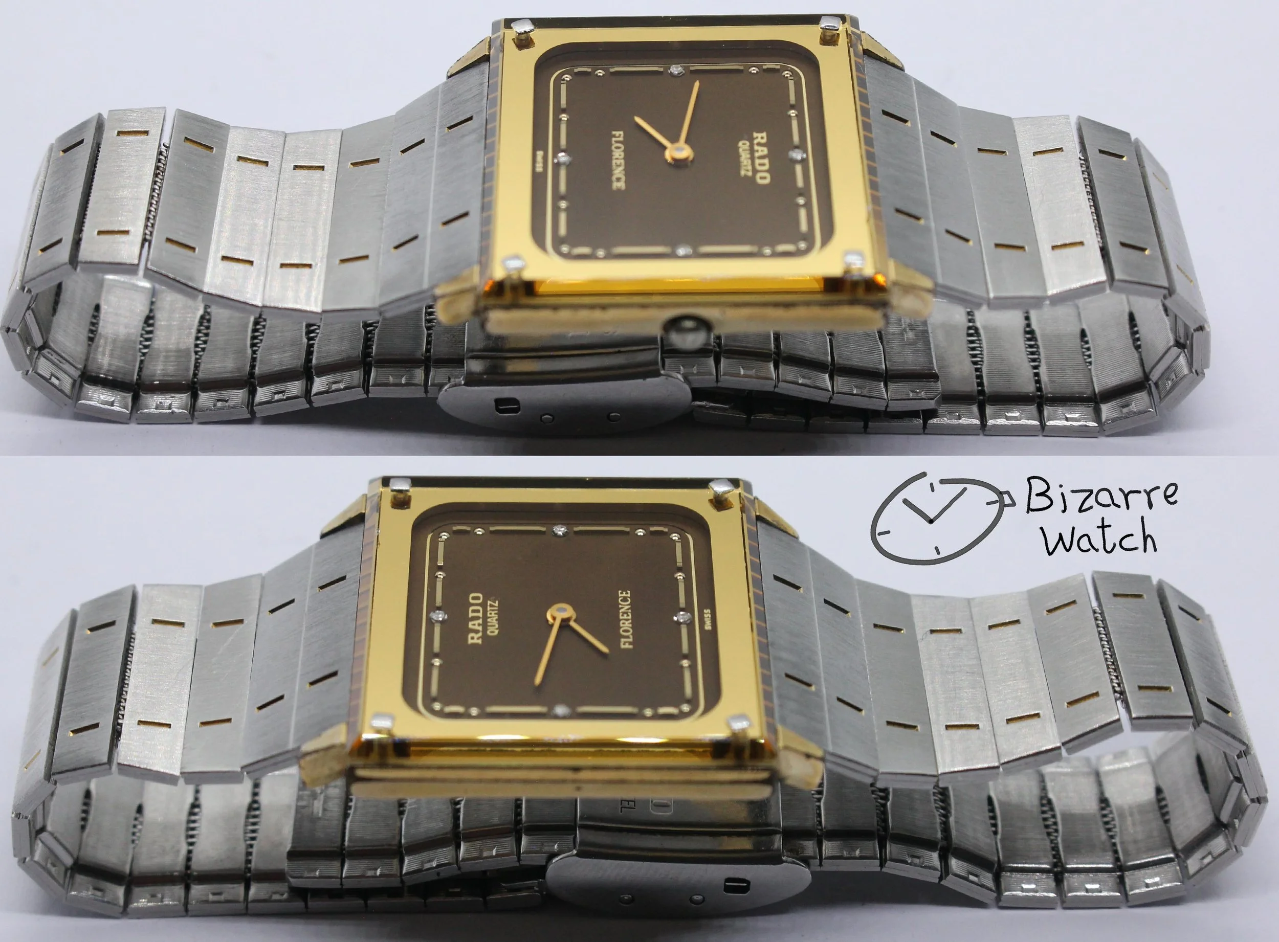 polarised polarized lens view Rado Florence 121.2019.2 bracelet goldplated sapphire bizarrewatch bizarre watch women men unisex used preowned