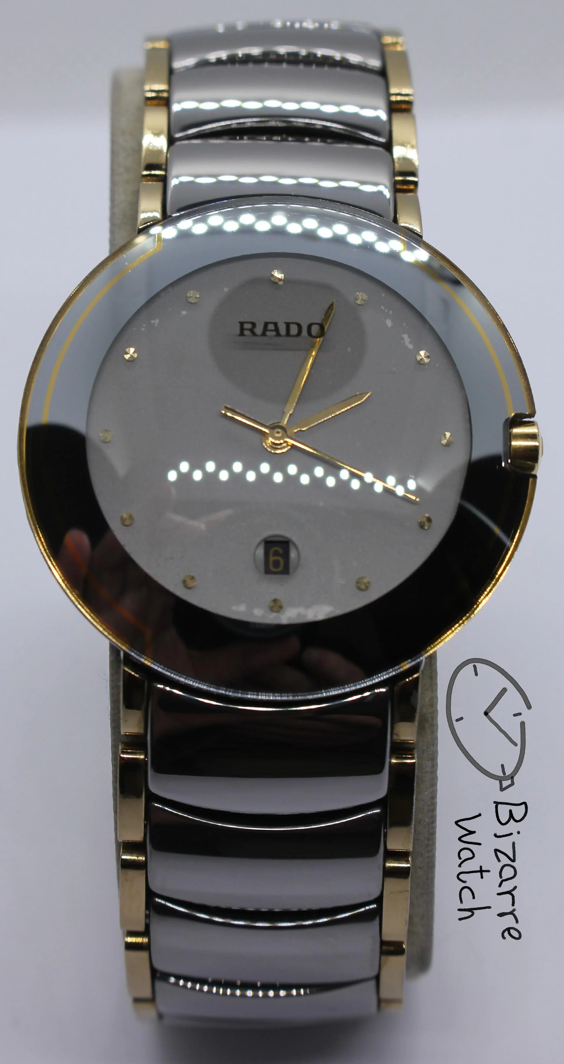 Scratchproof Rado Coupole Silver 129.0326.3 Ceramic Band Domed Sapphire Watch men women unisex vintage bizarre