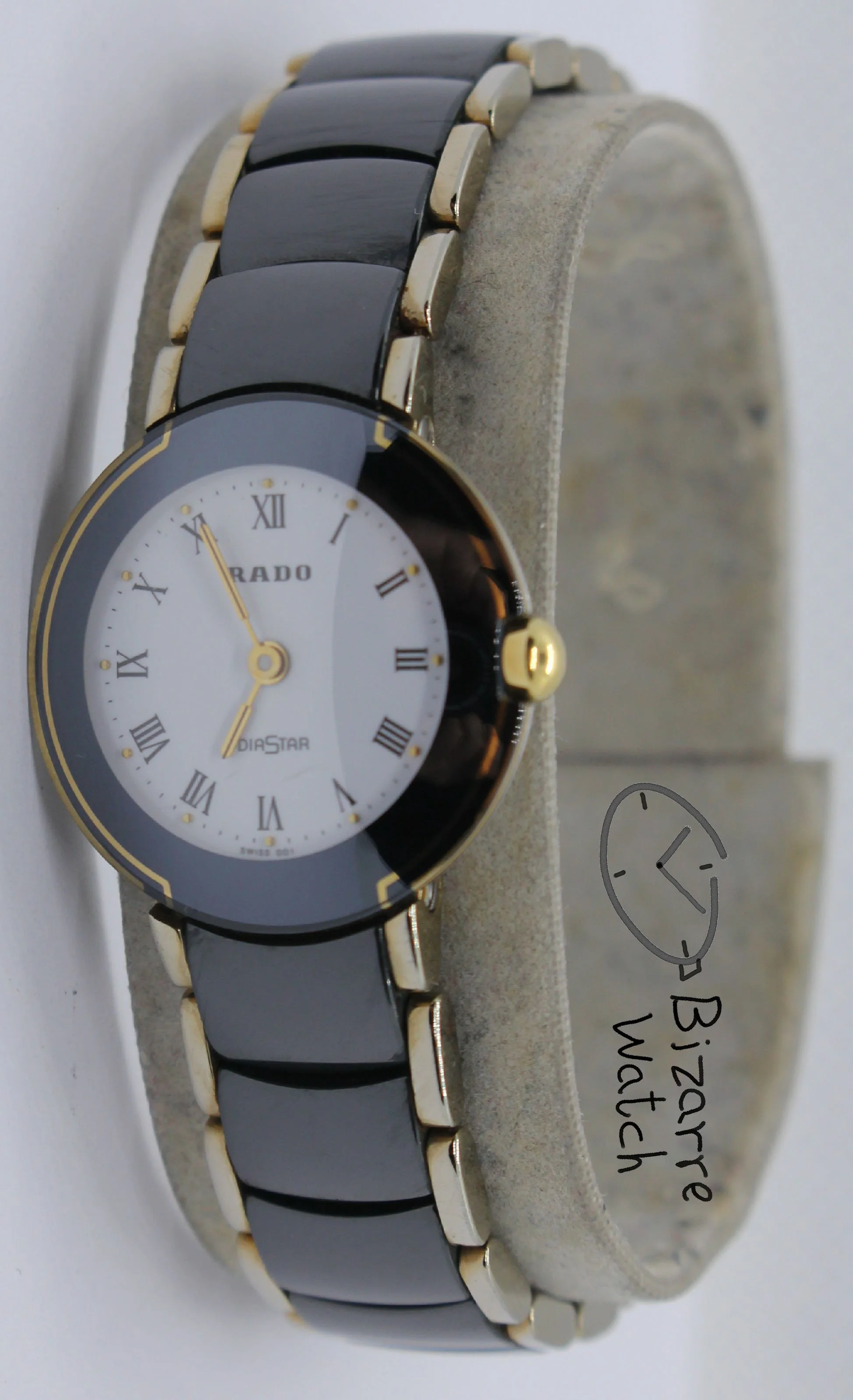 sapphire domed vintage Ladies Scratchproof RADO Coupole Diastar 24mm Black Ceramic 204.0302.3 Watch bizarre bizarrewatch women ladies