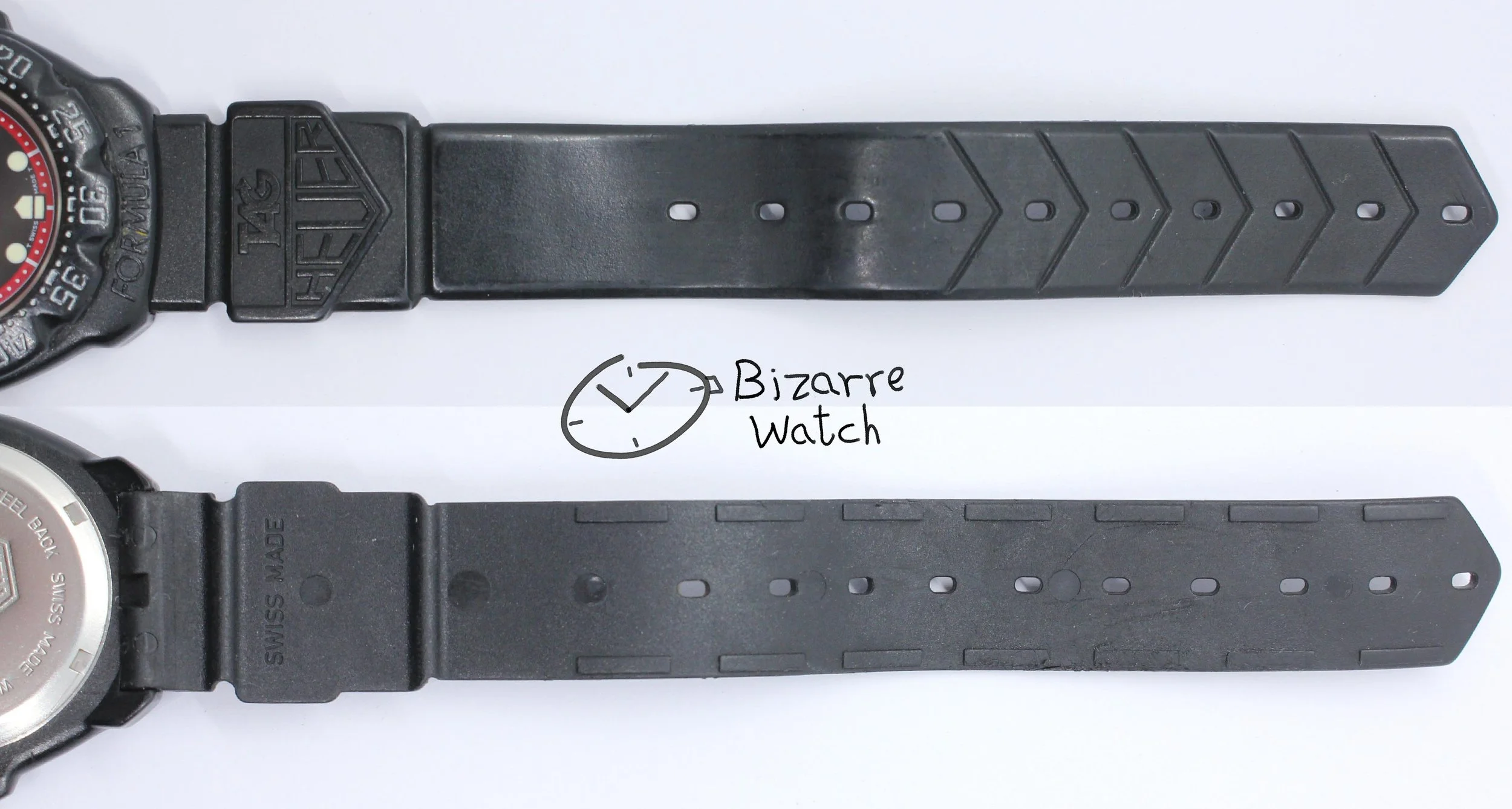 original rubber strap band Vintage TAG HEUER Formula 1 200M All Black With Date 383.513 Watch men unisex