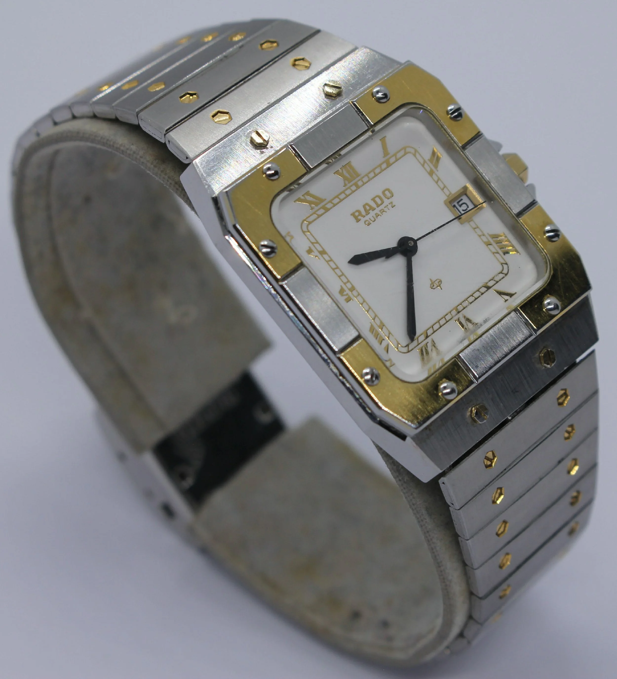 stainless steel de santos cartier Vintage Rado 27mm Goldplated White Dial 129.9001.4 Watch men women unisex