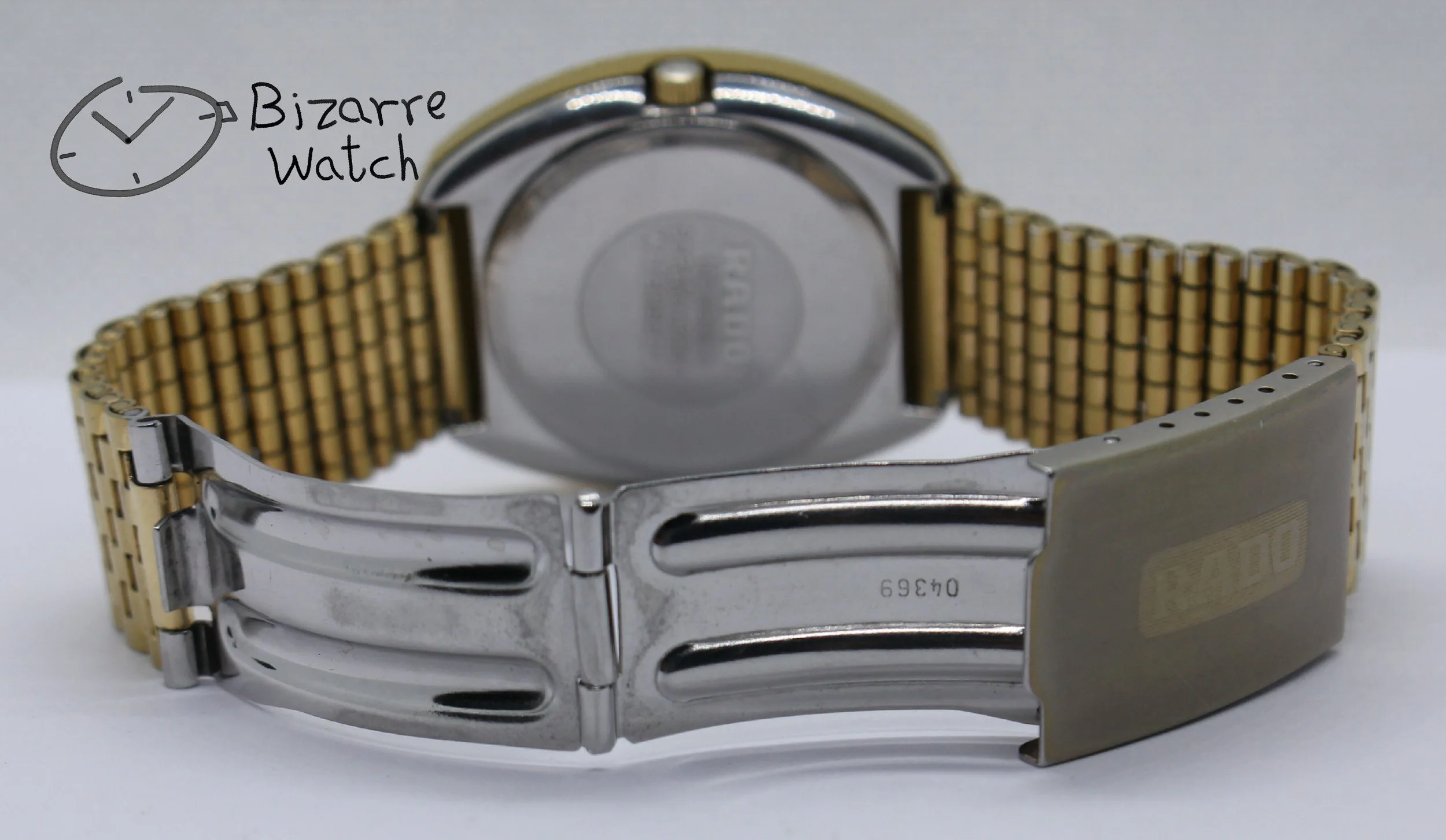 clasp 04369 gold RADO The Original Diastar Scratchproof 114.0393.3 Day Date 36mm Goldplated Watch bizarrewatch bizarre men unisex women