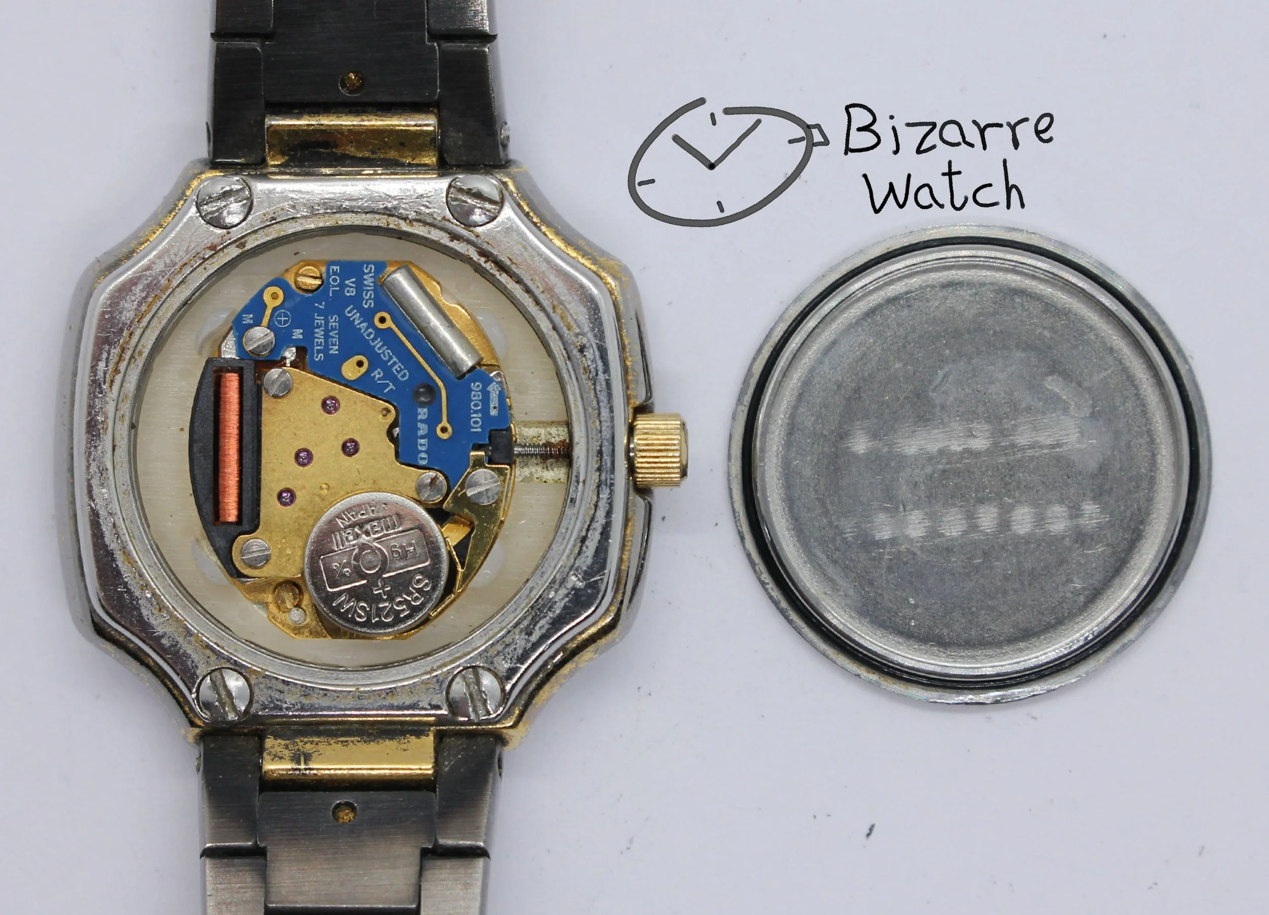 eta 980.101 movement Vintage Ladies Rado 205.9500.4 Watch bizarre ladies women goldplated bracelt stainless steel