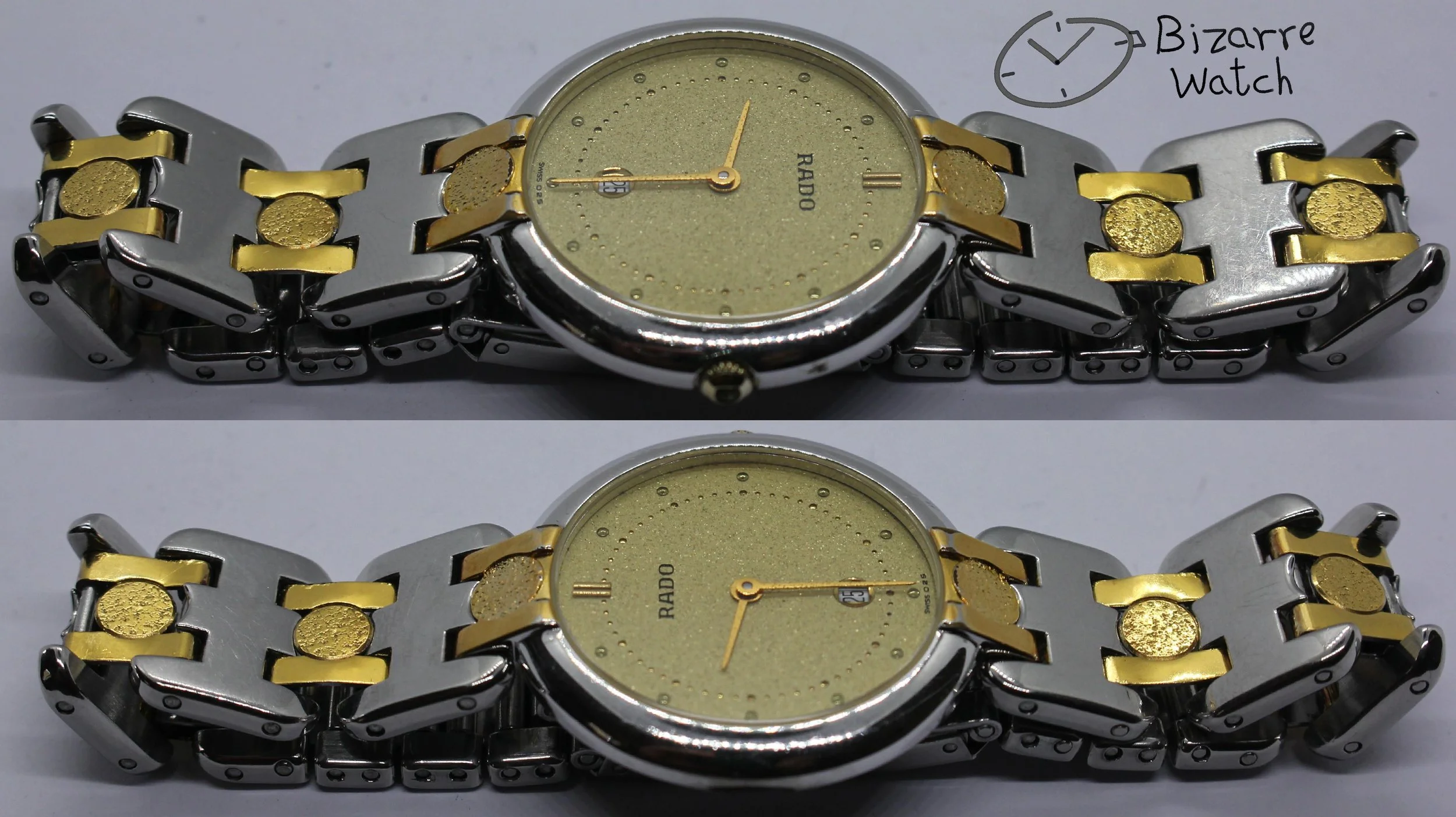 sides vintage Rado Florence 160.3568.2 bracelet round date yellow Two Tone Goldplated Watch bizarre bizarrewatch women men unisex used preowned