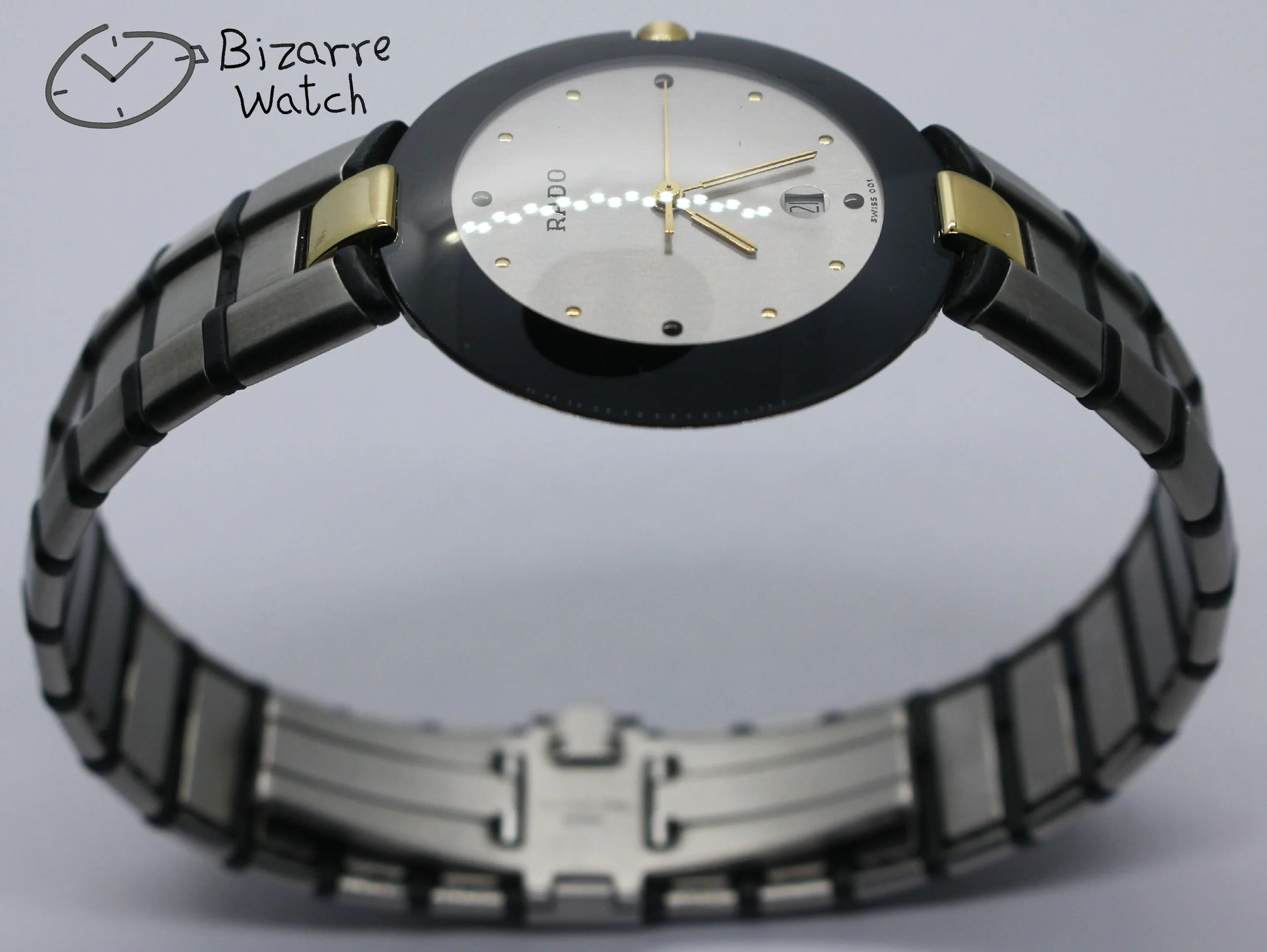 polarised polarized lens view vintage RARE Rado La Coupole 129.4075.4 Stainless Steel Rubber Bracelet Watch men women unisex bizarre