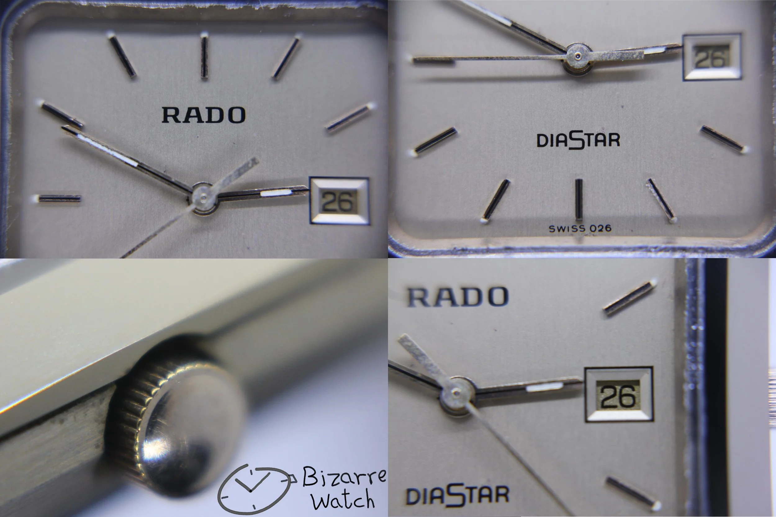 crown hands logo date 026 Vintage Scratchproof Rado Diastar 129.0325.3 Tungsten Mirror Finish Unisex Watch bizarre women men