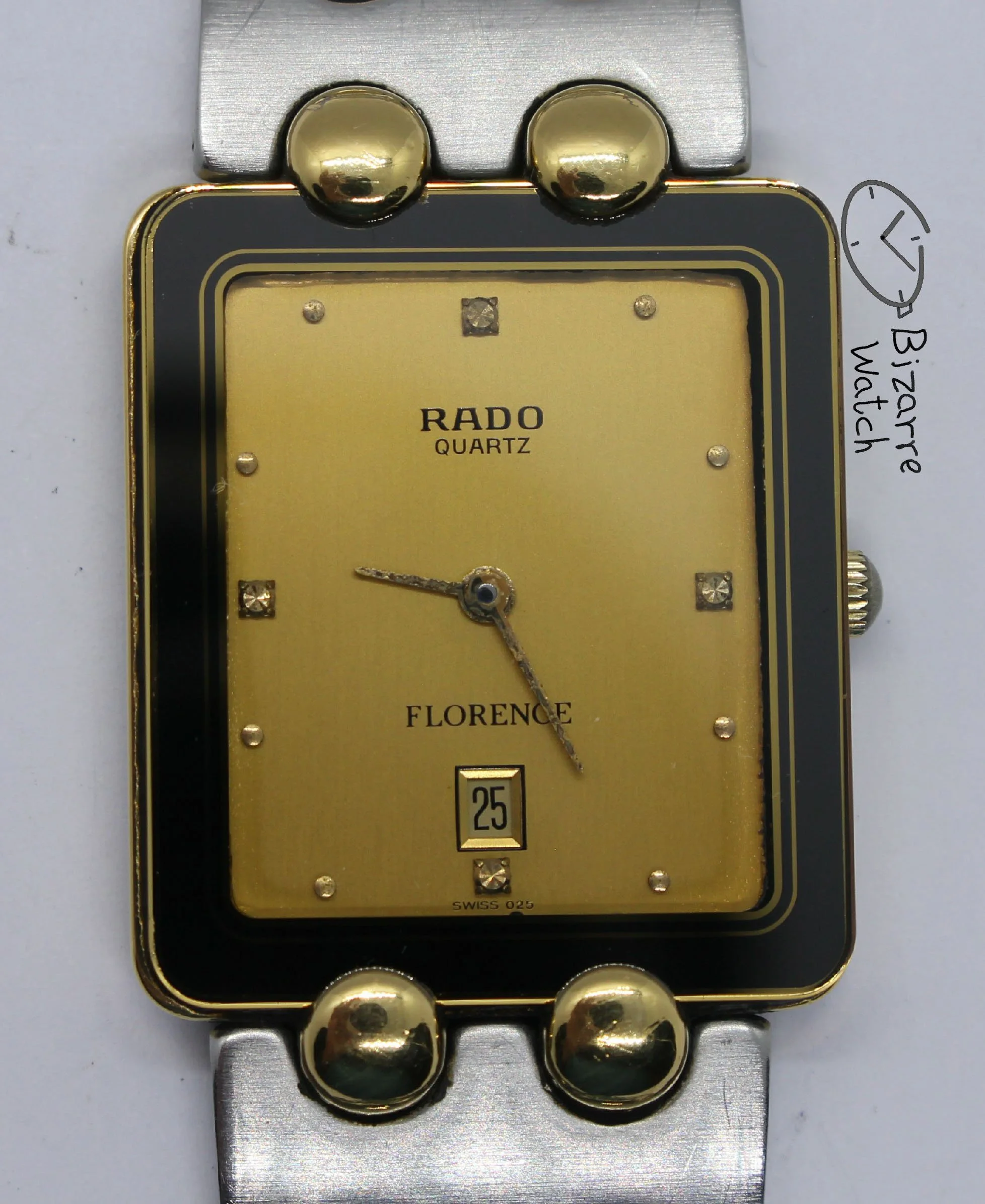 Vintage Goldplated 24mm Rado Florence 160.3530.2 Two Tone Bracelet Watch women men unisex used preowned pre-owned bizarre