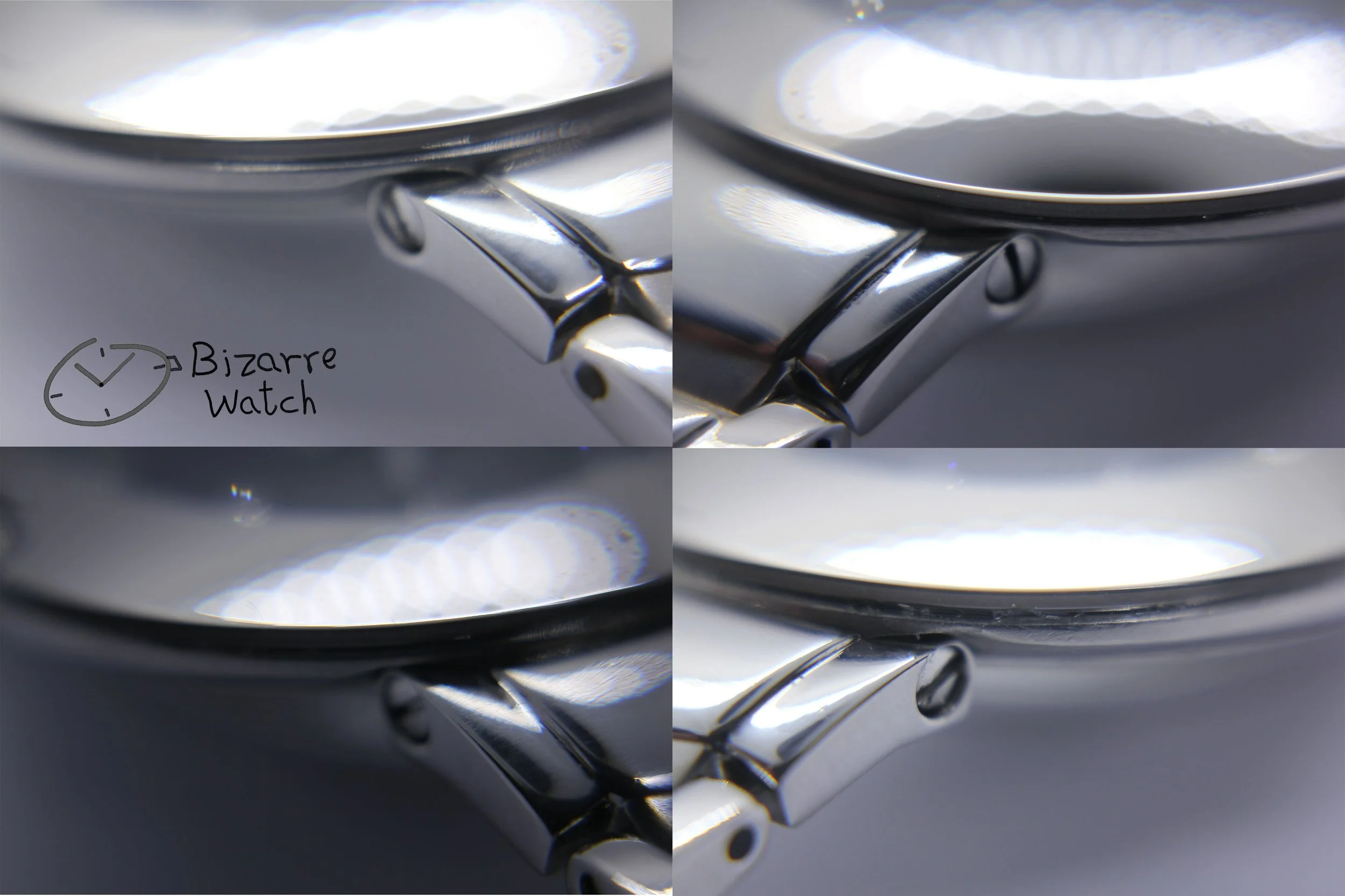 four corners view jubile jubilee Jubilé vintage diamonds 129.0531.3 RADO Coupole 129.0531.3 Domed Sapphire Black 33mm Stainless Steel Watch bizarre men women unisex