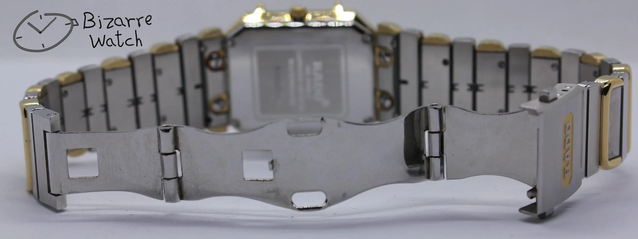 clasp bracelet goldplated links stainless steel geometric Rare Vintage Rado Florence 160.3409.2 Two Tone 28mm Watch unisex men women ladies