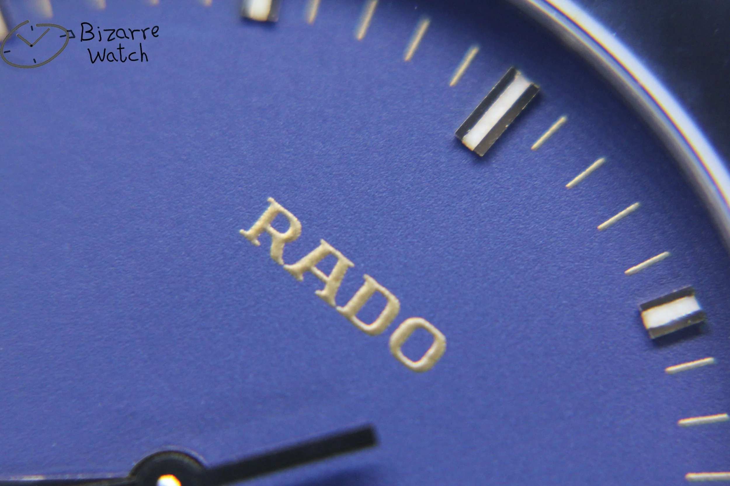 hands logo date dial 020 vintage used preowned pre-owned Scratchproof Navy Blue Rado Diastar 35mm Tungsten Carbide Bezel 152.0341.3 Watch bizarrewatch bizarre