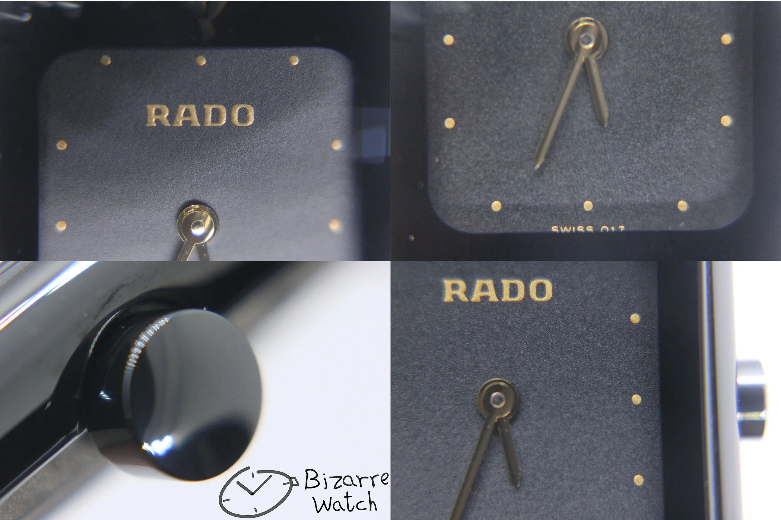 crown dial 017 hands logo vintage nos New Old Stock Scratchproof Rado Ceramica Diastar 963.0350.3 Black Ceramic Blue Strap Watch bizarre women ladies
