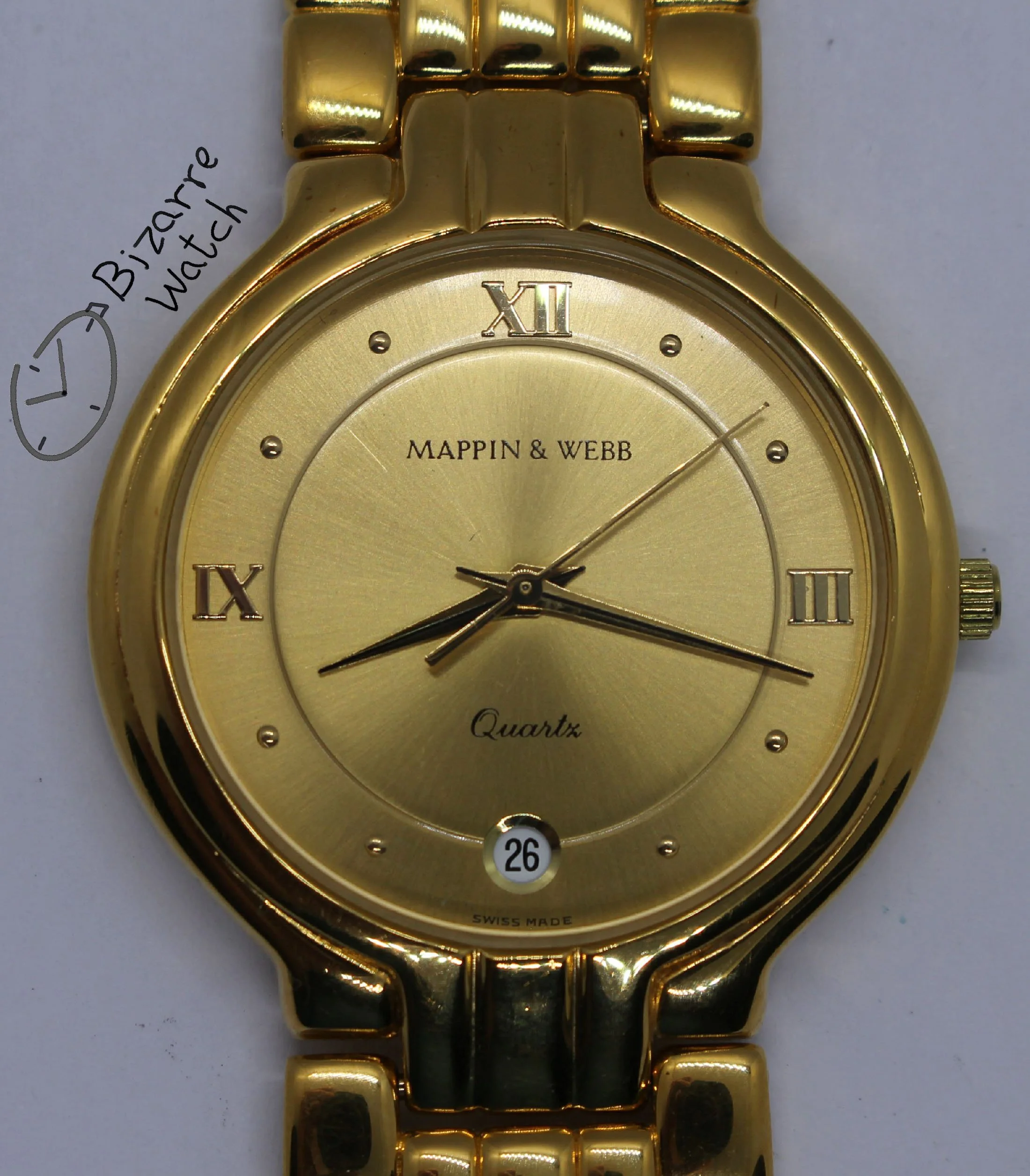 plated gold Goldplated Mappin and Webb Watch ladies women men bizarre used preowned pre-owned