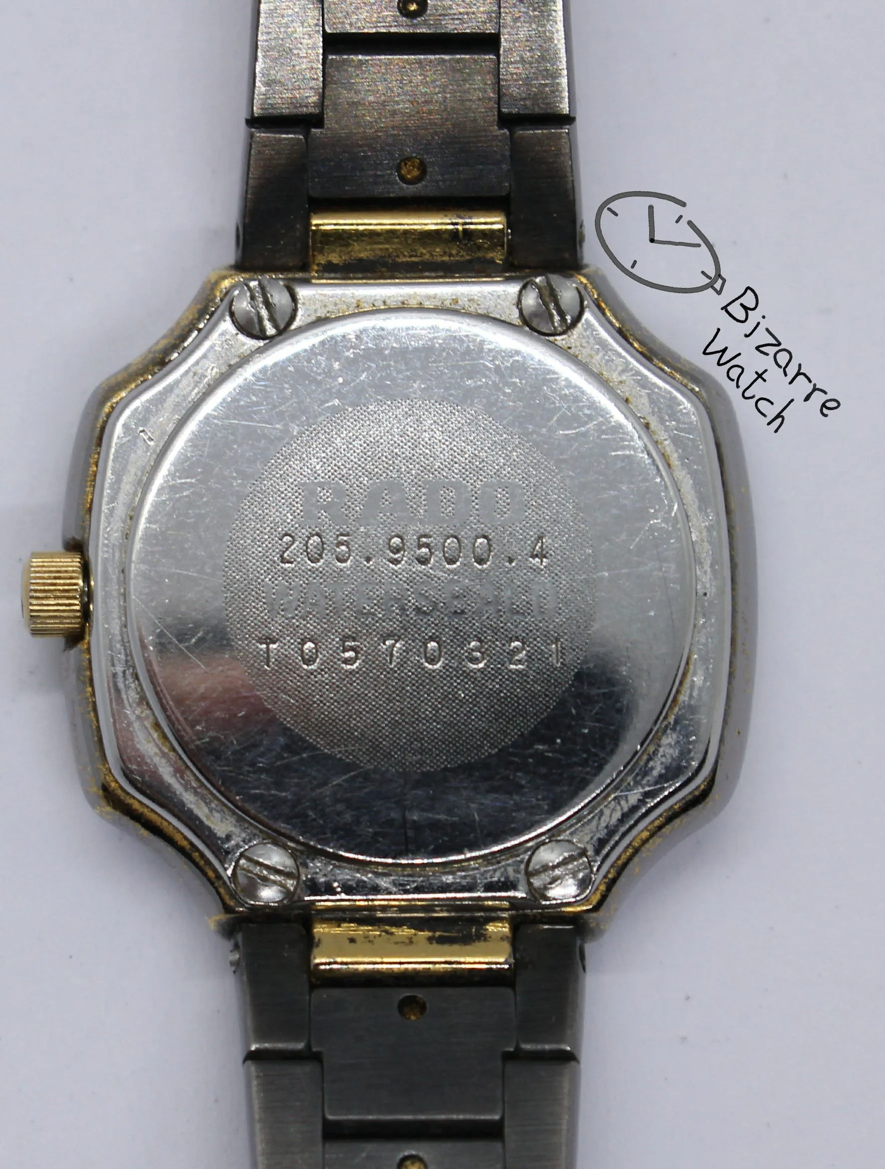 caseback Vintage Ladies Rado 205.9500.4 Watch bizarre ladies women goldplated bracelt stainless steel
