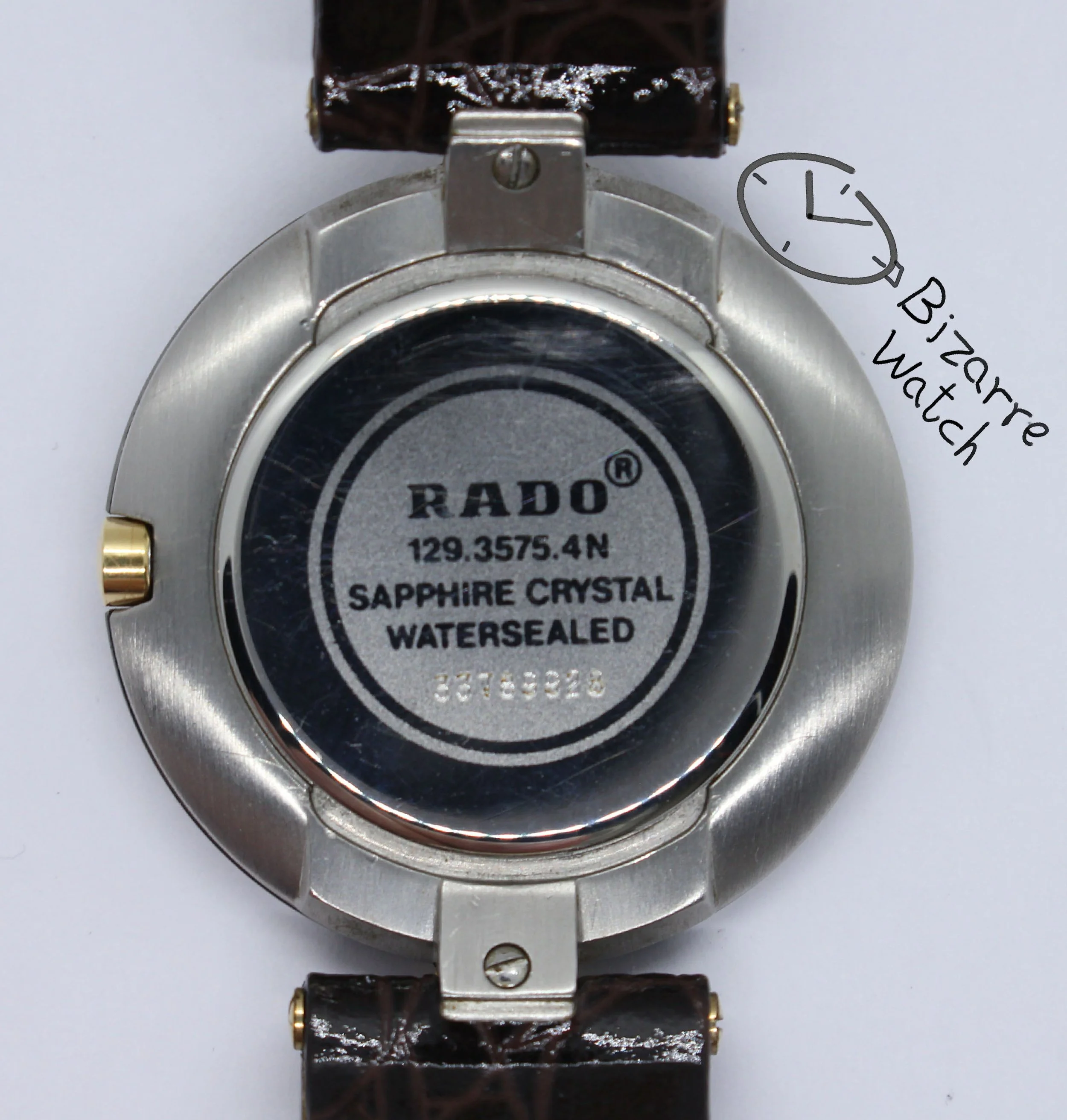 caseback vintage Rado La Coupole 129.3575.4 129.3575.4N 129.4075.4 33mm Domed Brown Sapphire Leather Strap Watch mirror bizarre ladies women men unisex