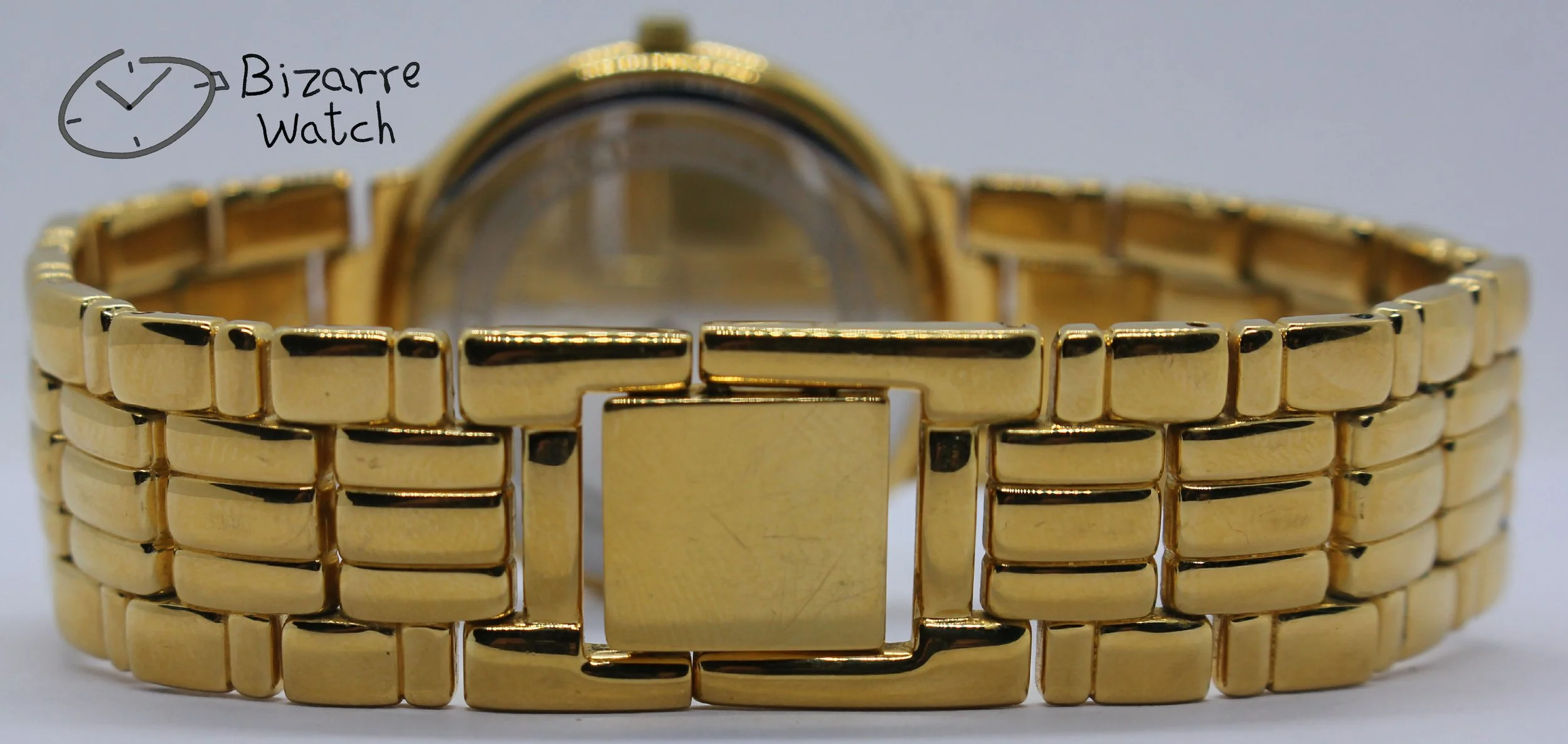 clasp bracelet links plated gold Goldplated Mappin and Webb Watch ladies women men bizarre used preowned pre-owned