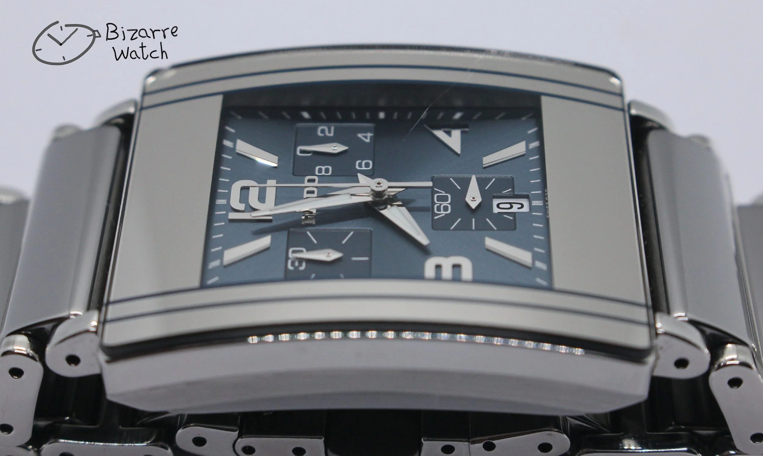polarised polarized lens view Rado Diastar Chronograph Integral 538.0591.3 Ceramic blue silver Watch Titanium men unisex women