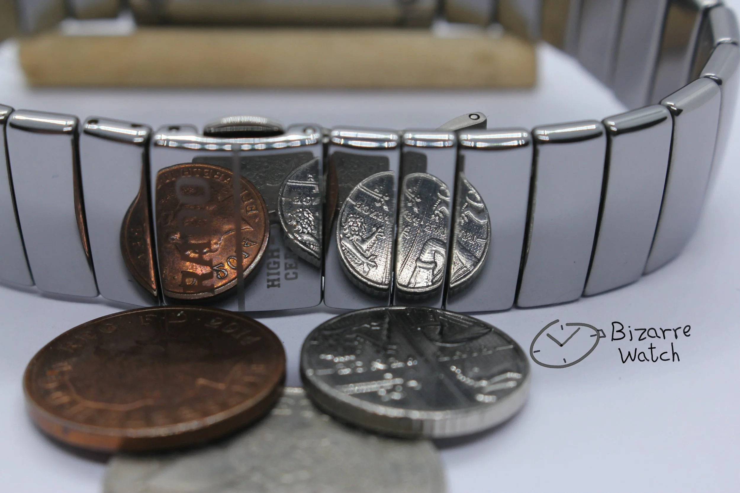 coin reflection mirror clasp 04151 bracelet links Rado Diastar Sintra Silver Dial 29mm 152.0332.3 Ceramic Titanium Watch bizarrewatch bizarre women men unisex