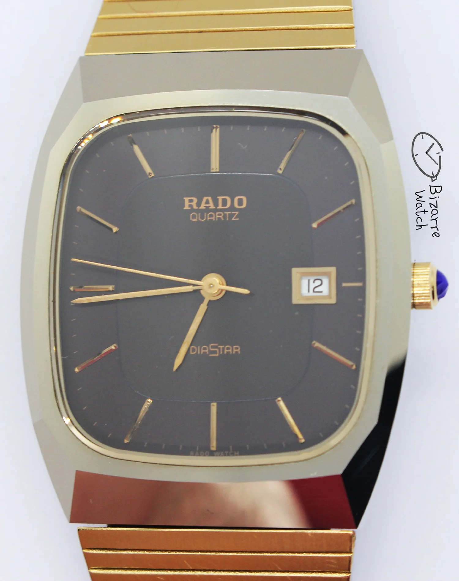 Near NOS Vintage Scratchproof Rado Diastar 129.9513.3 Goldplated 