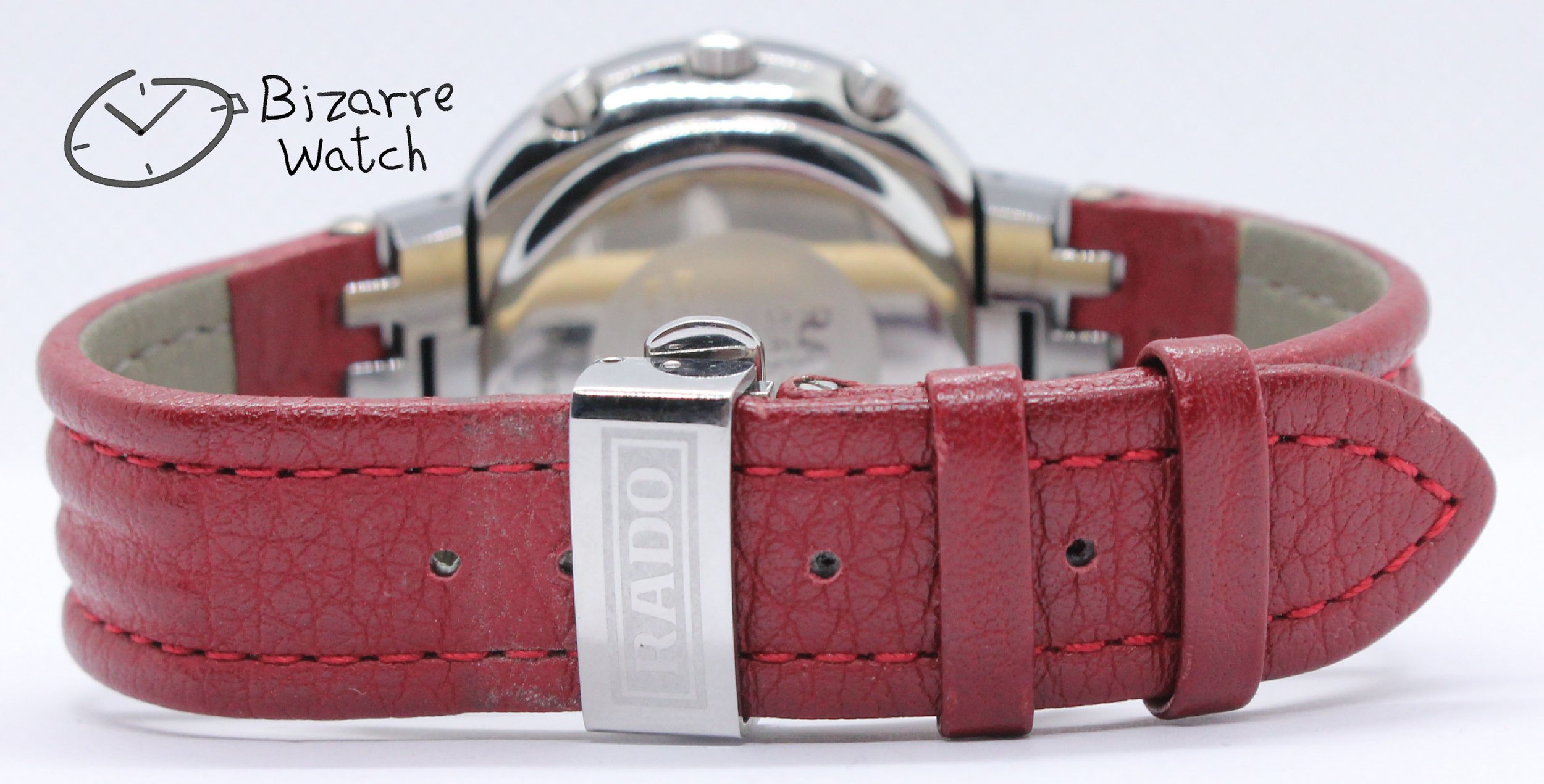 leather strap band Rado Mini Diamaster Diastar 34mm Chronograph Tungsten Carbide Red 538.0470.3 women unisex men bizarrewatch