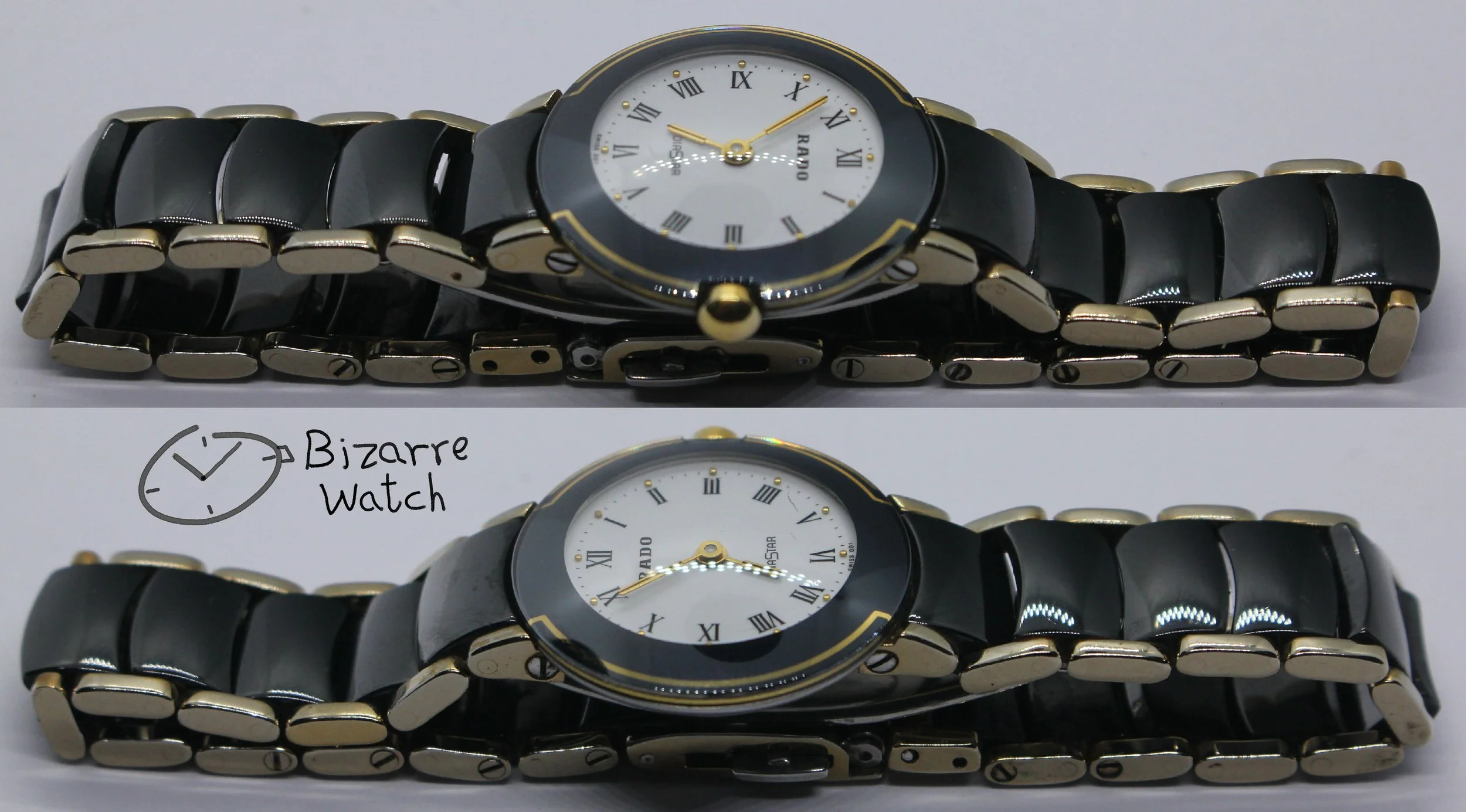 polarised pokarized lens view sapphire domed vintage Ladies Scratchproof RADO Coupole Diastar 24mm Black Ceramic 204.0302.3 Watch bizarre bizarrewatch women ladies