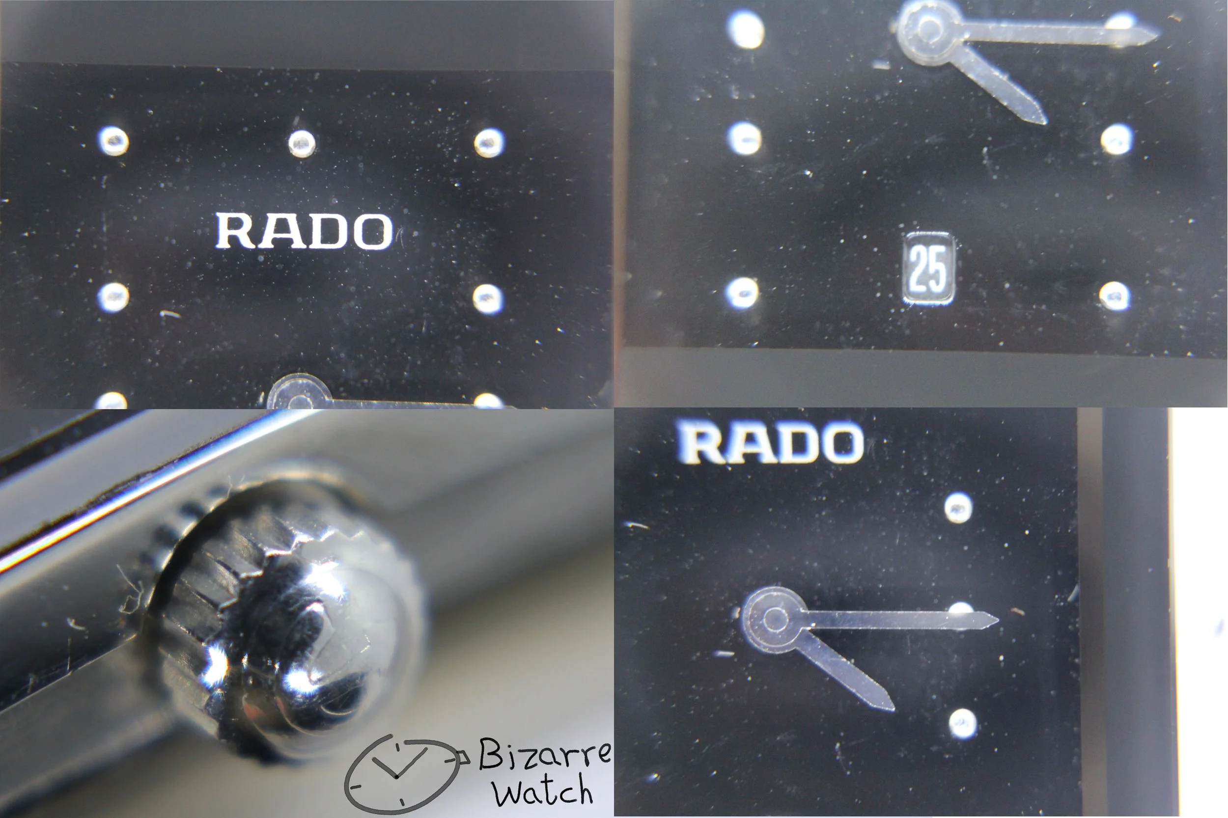 dial 016 hands crown logo Scratchproof Rado Black Ceramic Diastar Integral 160.0486.3 Watch men gents bizarre bizarrewatch