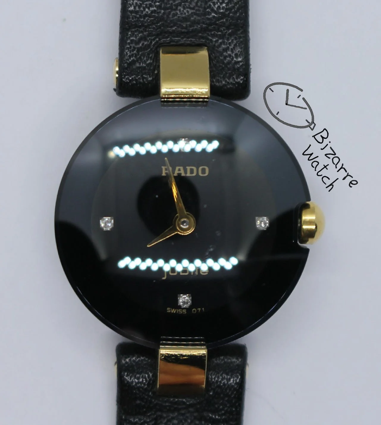 4 Diamonds 18K Gold Rado Coupole Jubile 204.3579.4 204.3579.4N Domed Sapphire Crystal original Leather Strap Watch
