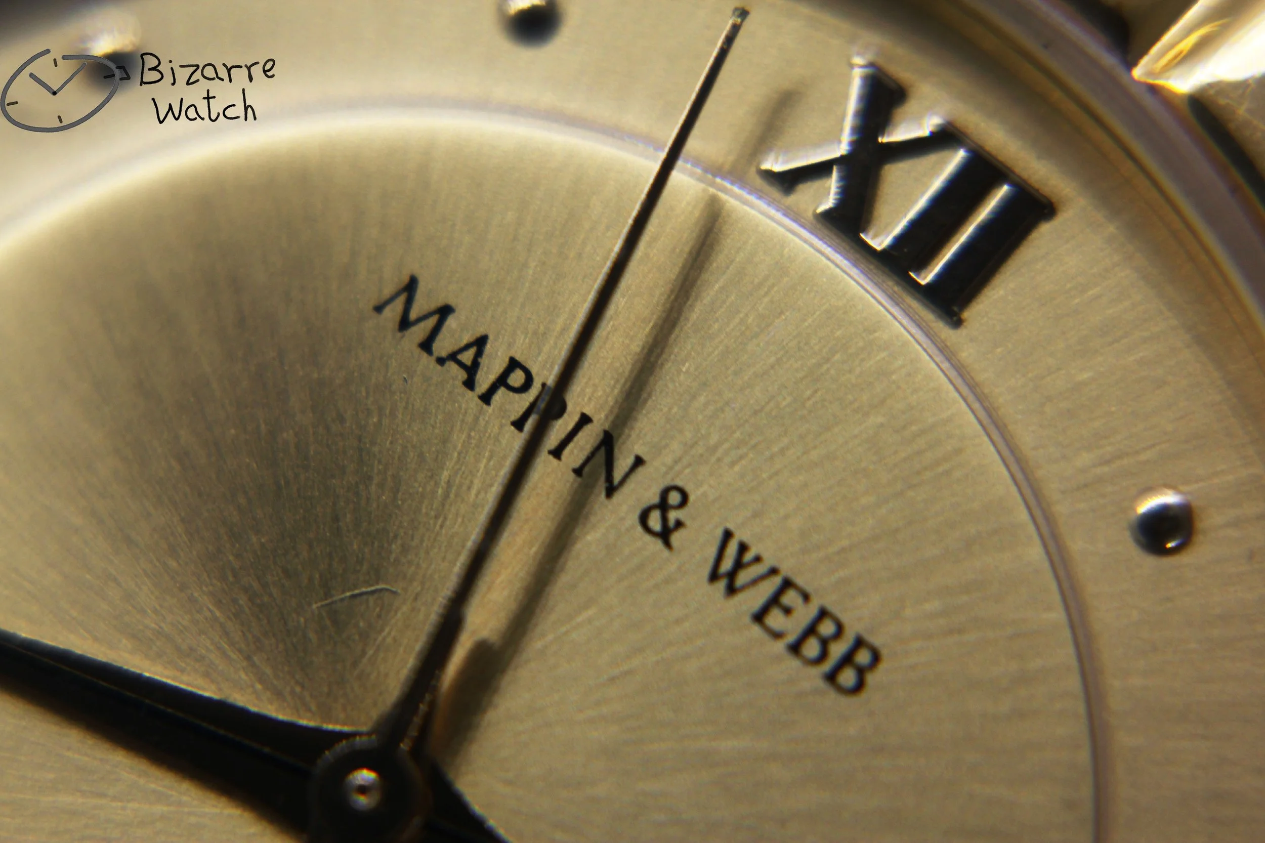 logo sunburst dial hands plated gold Goldplated Mappin and Webb Watch ladies women men bizarre used preowned pre-owned