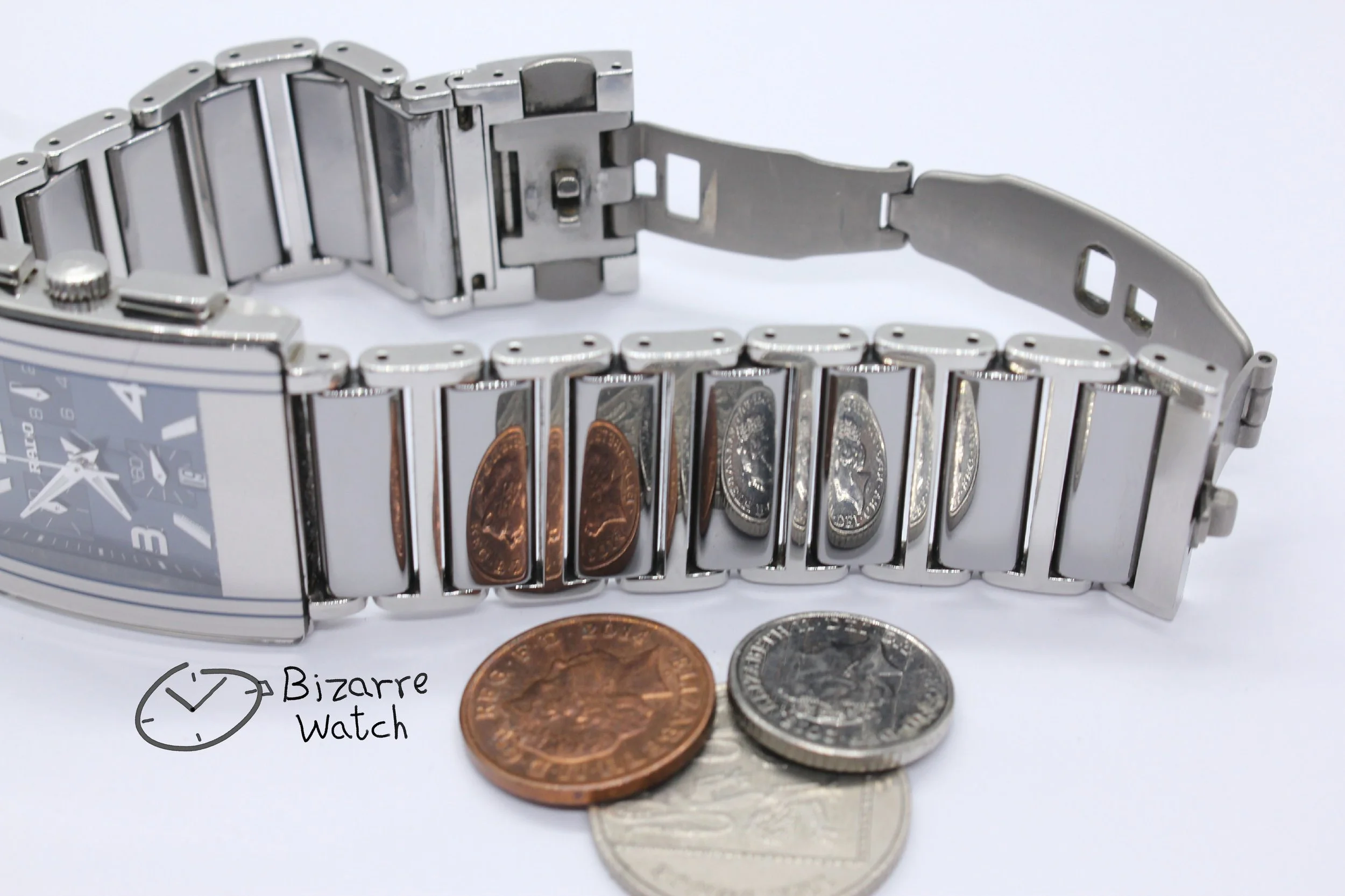 links bracelet coin reflection mirror Rado Diastar Chronograph Integral 538.0591.3 Ceramic blue silver Watch Titanium men unisex women