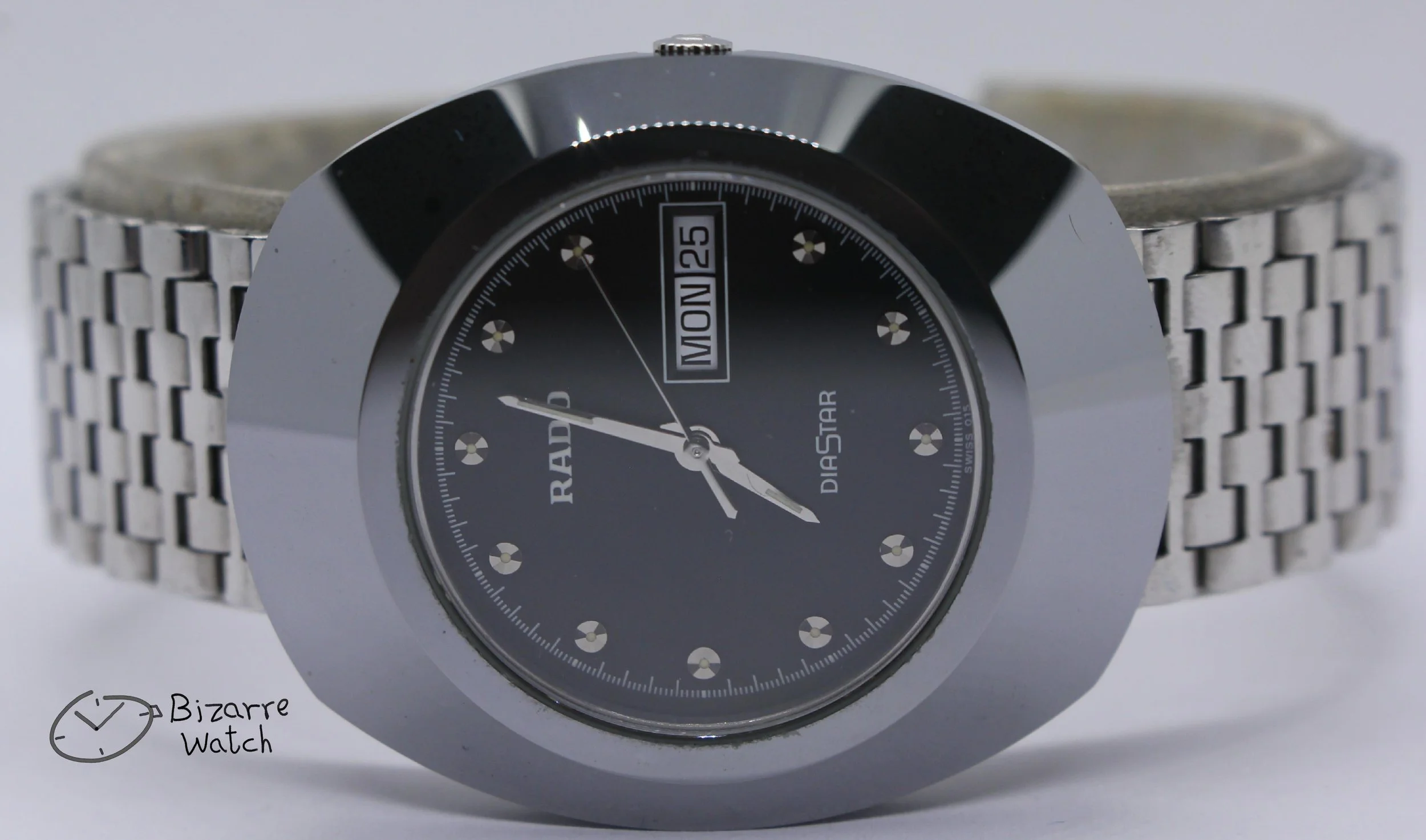 114.0391.3 رادو ساعة ساعه اوريجينال أوريجينال ضد الخدش مستعمل مستعمله مستعملة رجال رجالى رجالي حريمي عتيقة دياستار تنجستن أسود اسود  سوداء تاريخ يوم