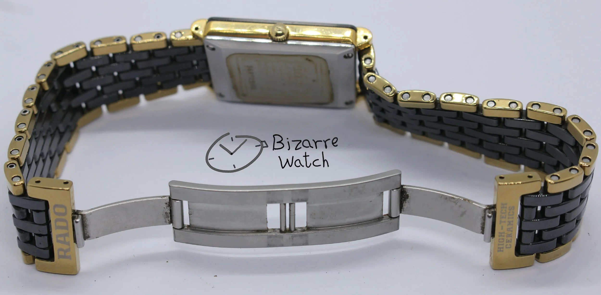 bracelet links clasp 04165 4 diamonds diamond vintage Jubilé Scratchproof Rado Jubile Diastar 204.0356.3 High Tech Ceramics  ceramic Watch ladies women preowned used