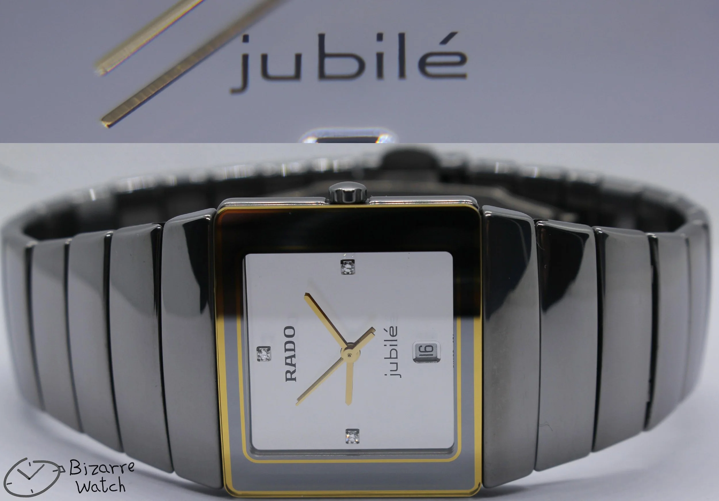diamond vintage scratchproof Rado Sintra jubile jubilee Jubilé Mirror Silver 152.0332.3 Ceramic Titanium Watch women men unisex bizarre